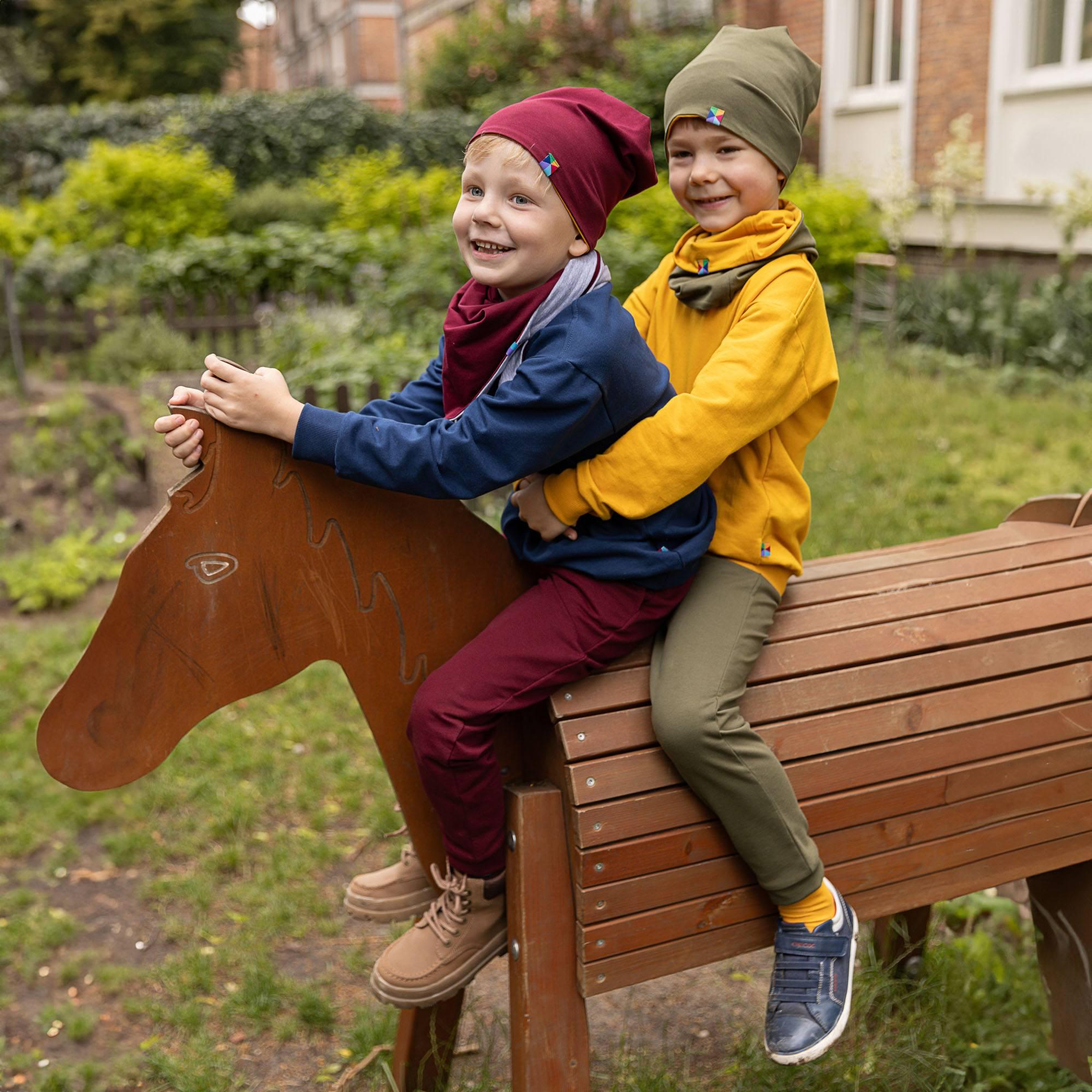 Mustard fleece-lined sweatshirt