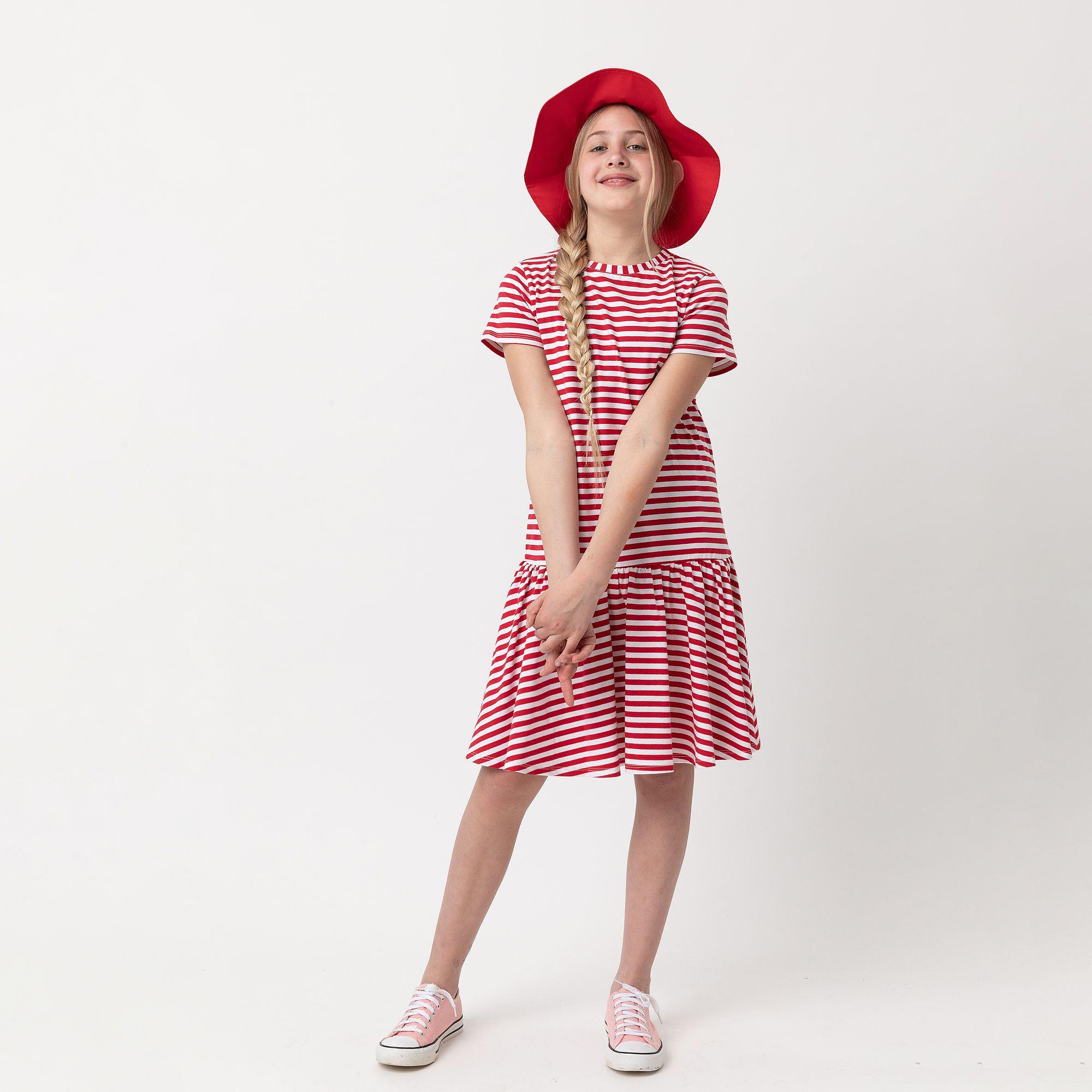 Red stripes frill dress Junior