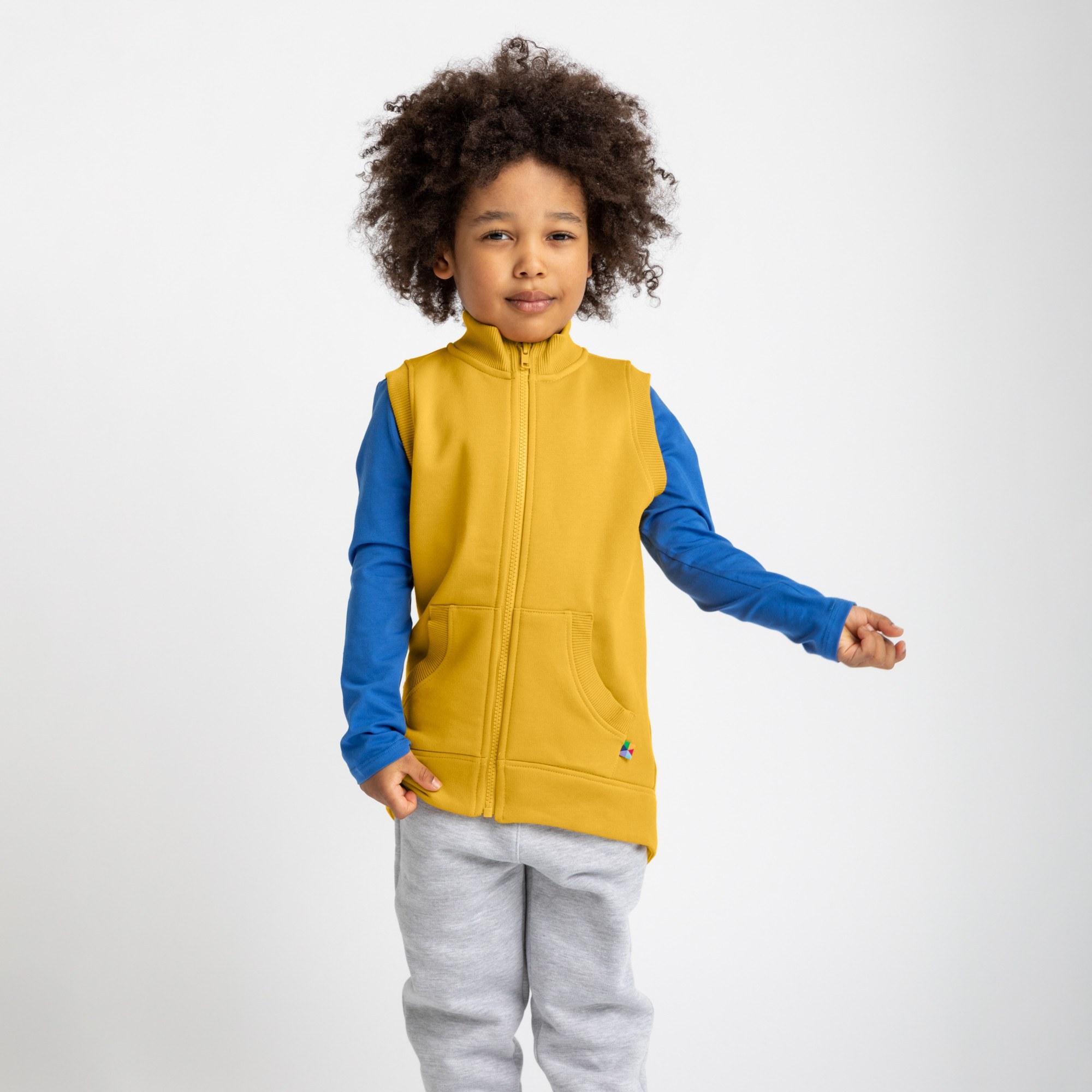 Mustard zip-up vest