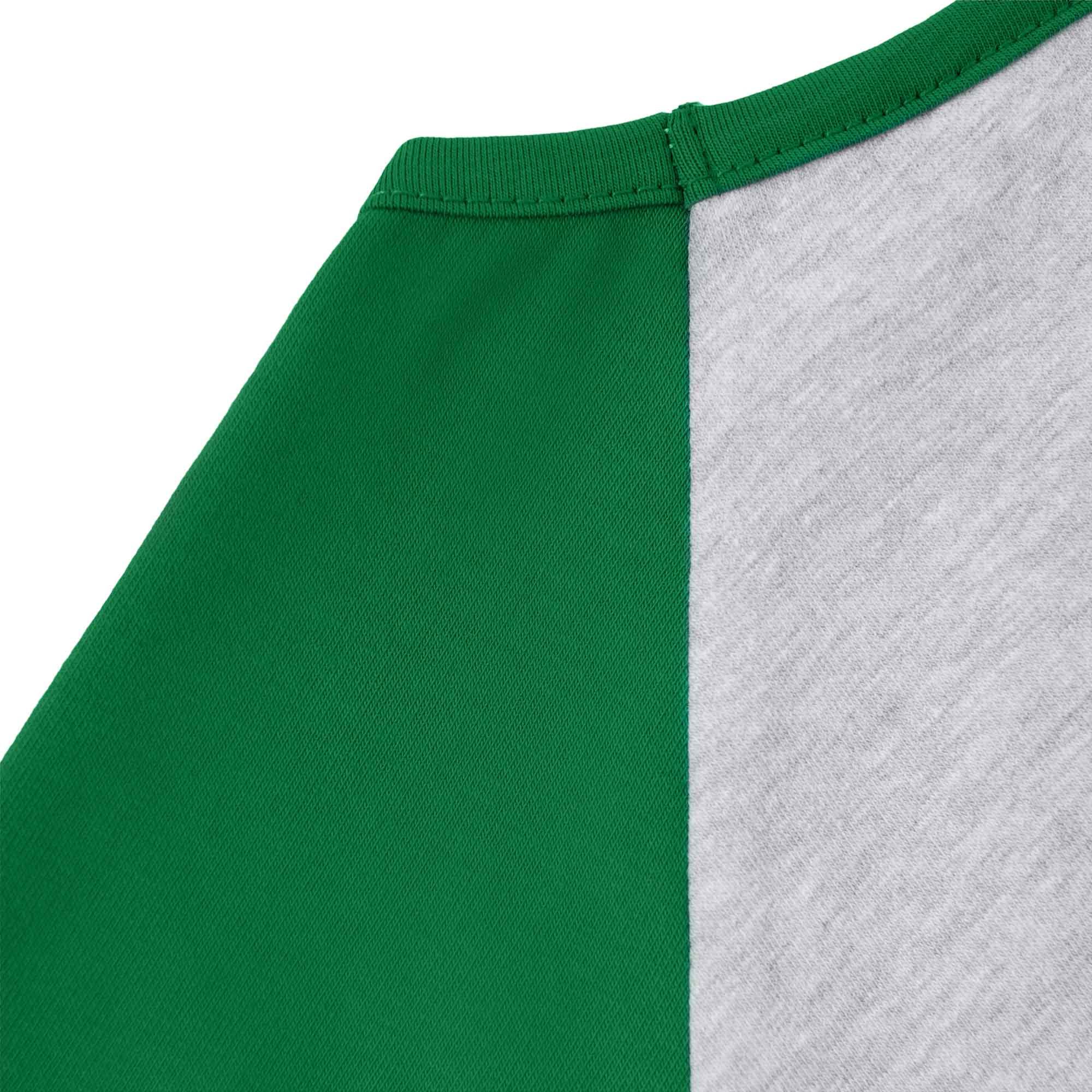 Grey - green short sleeve baseball shirt Junior