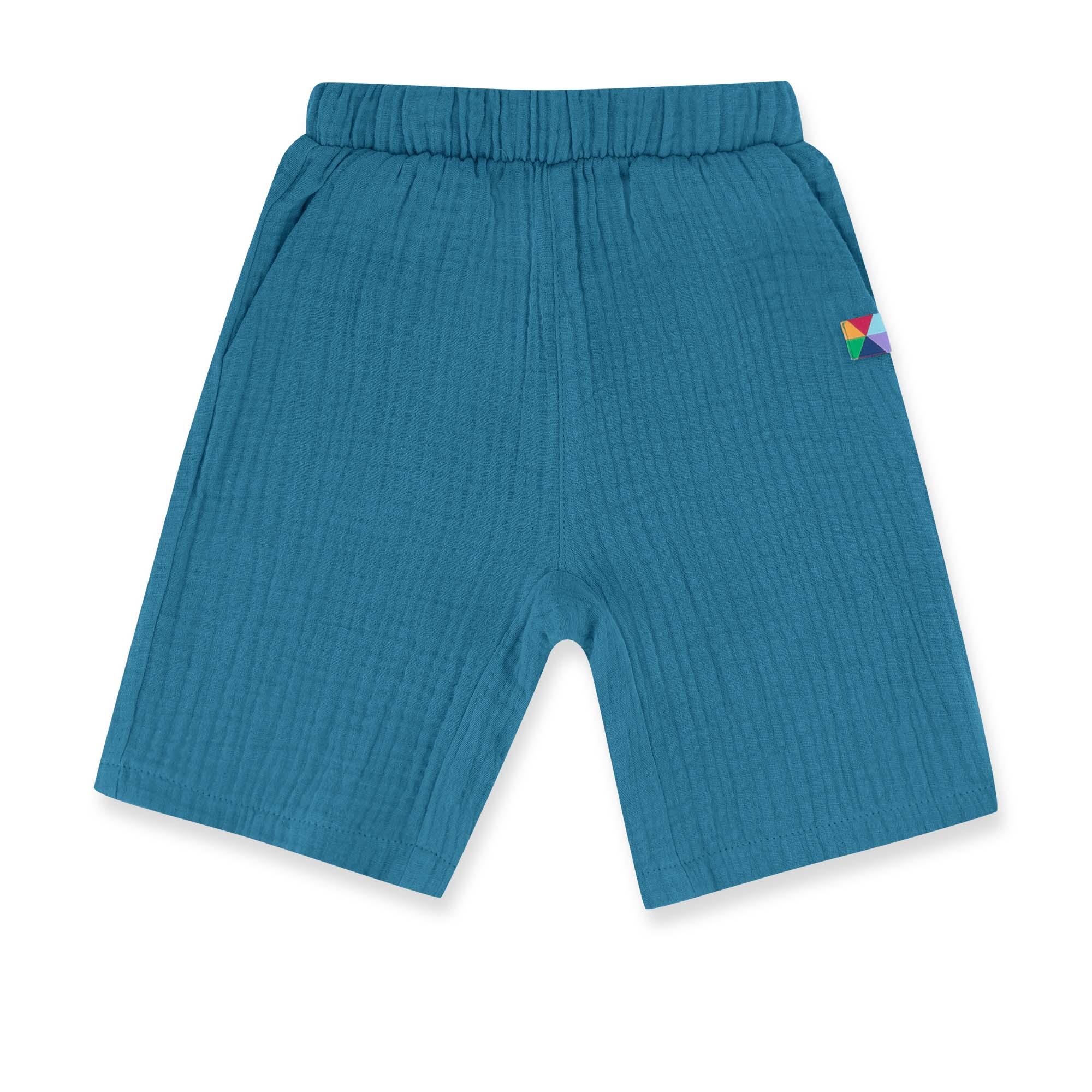 Blue muslin shorts