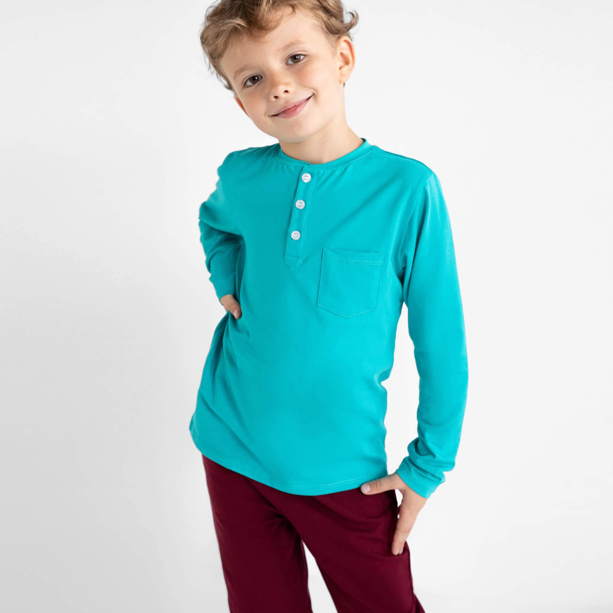 Turquoise henley longsleeve shirt