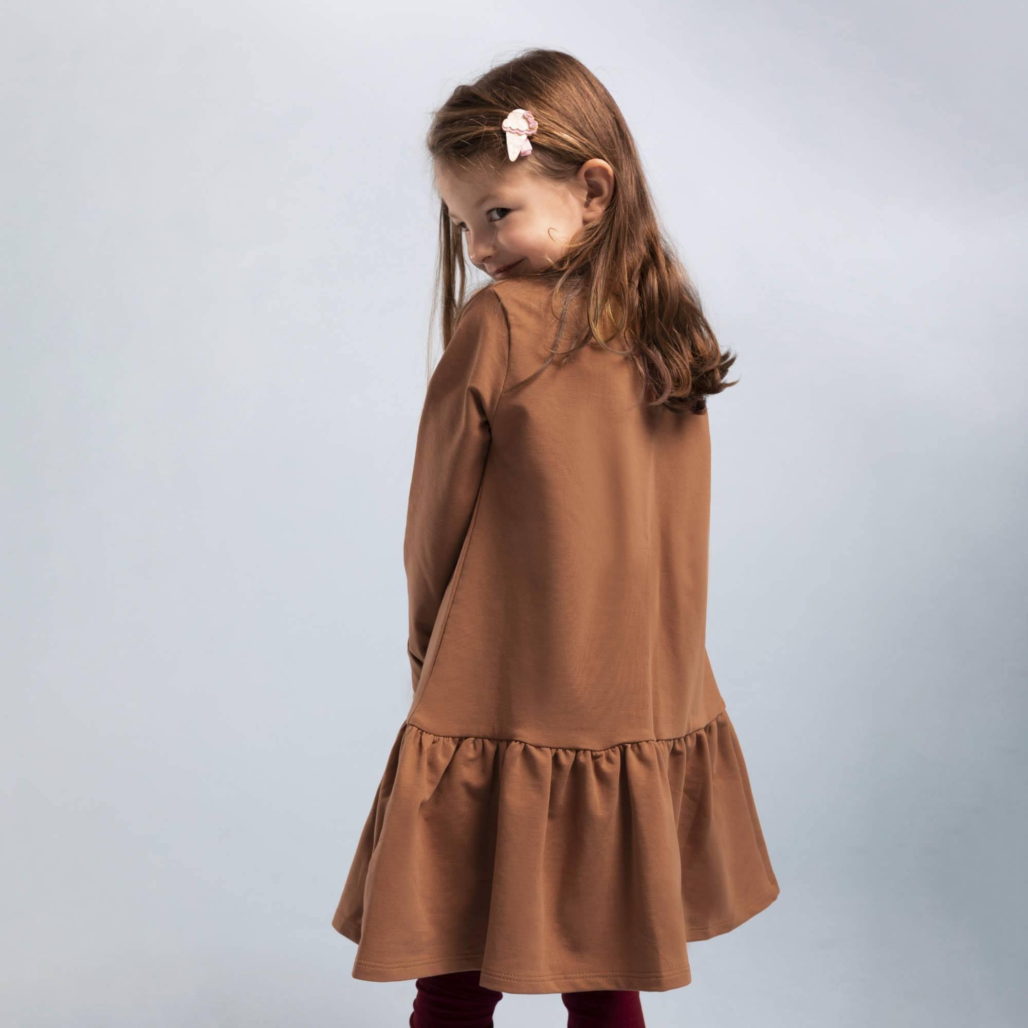 Caramel flared sweatshirt dress