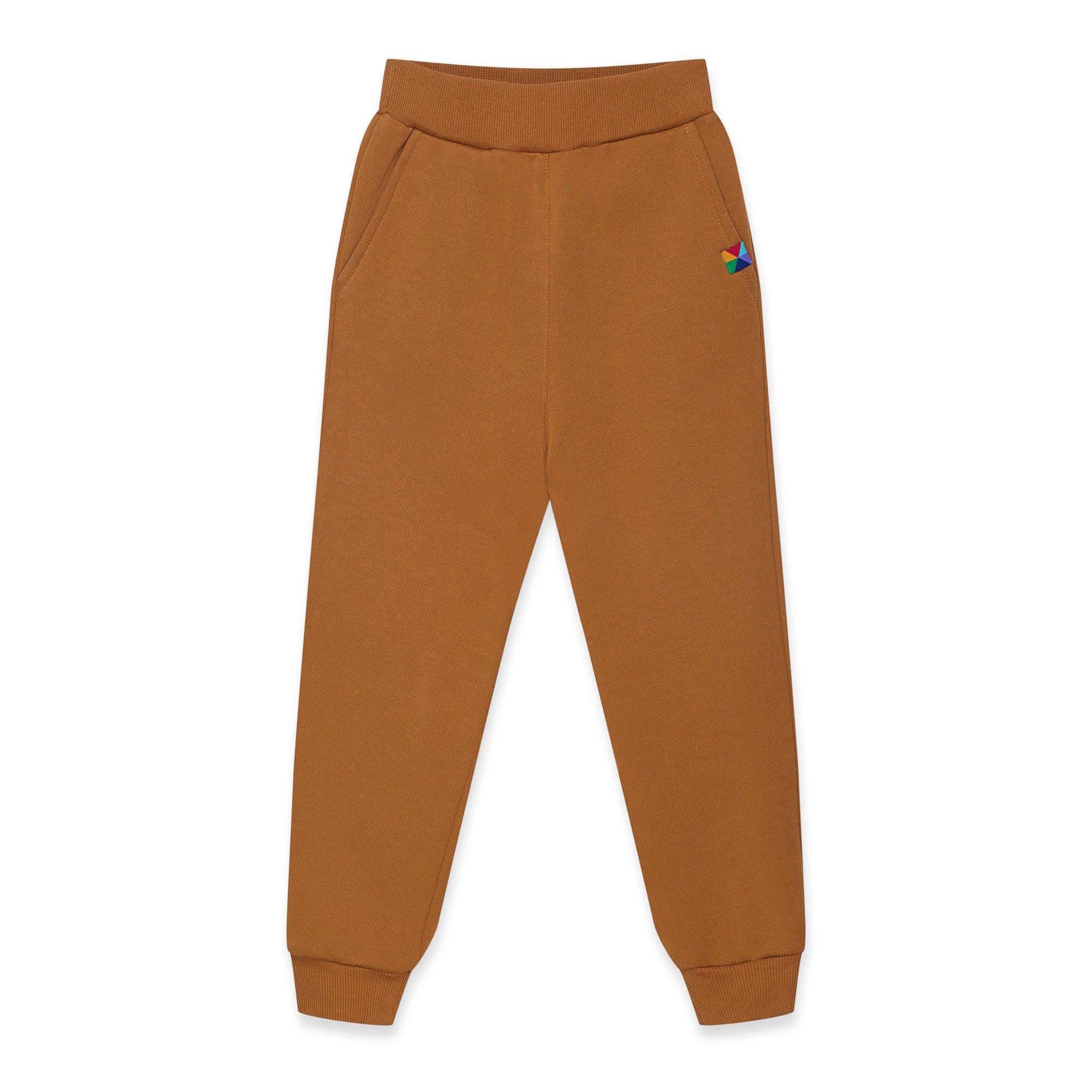 Caramel fleece-lined joggers kids