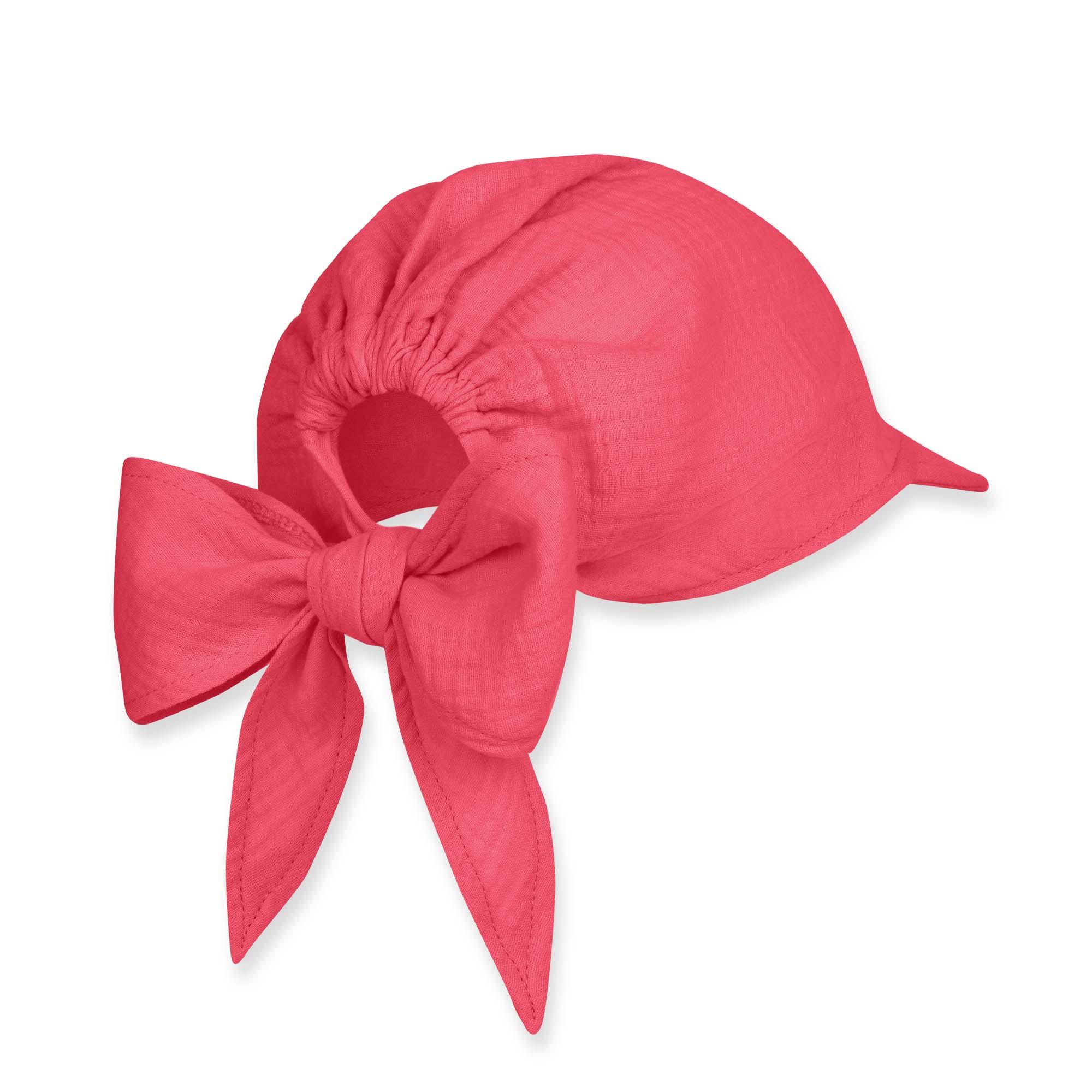 Coral muslin bandana hat