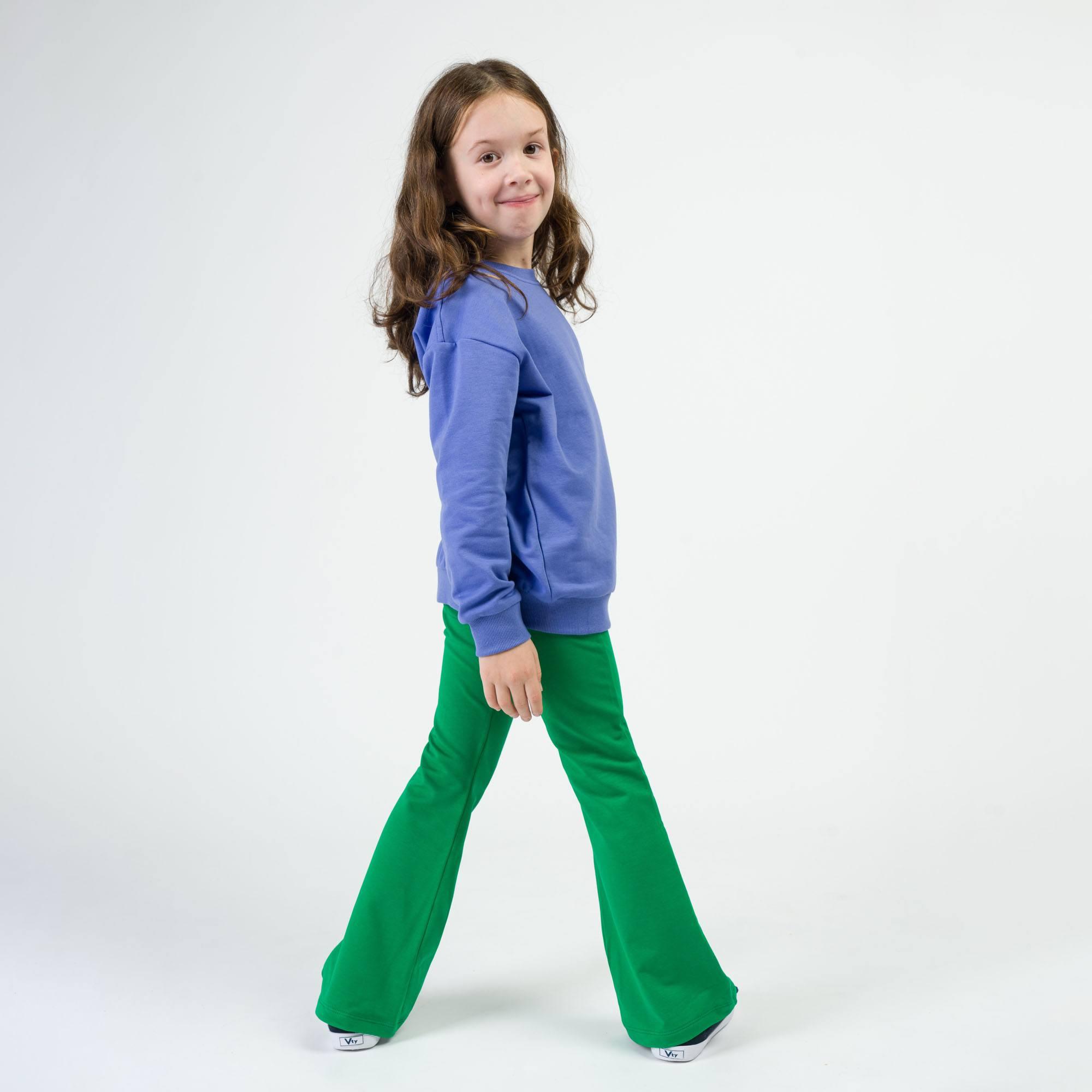 Green flared pants