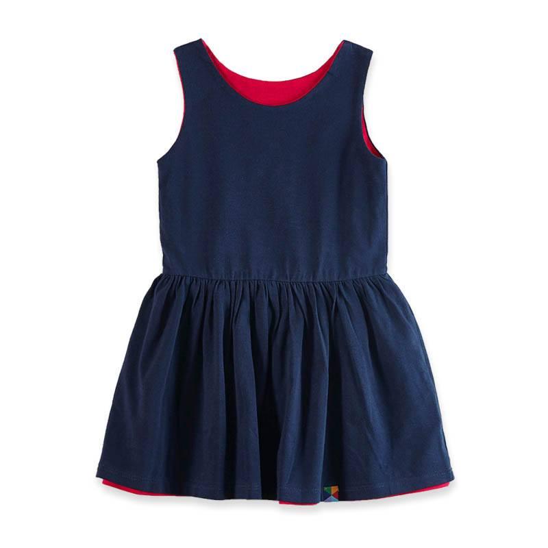 Navy blue - pink reversible dress