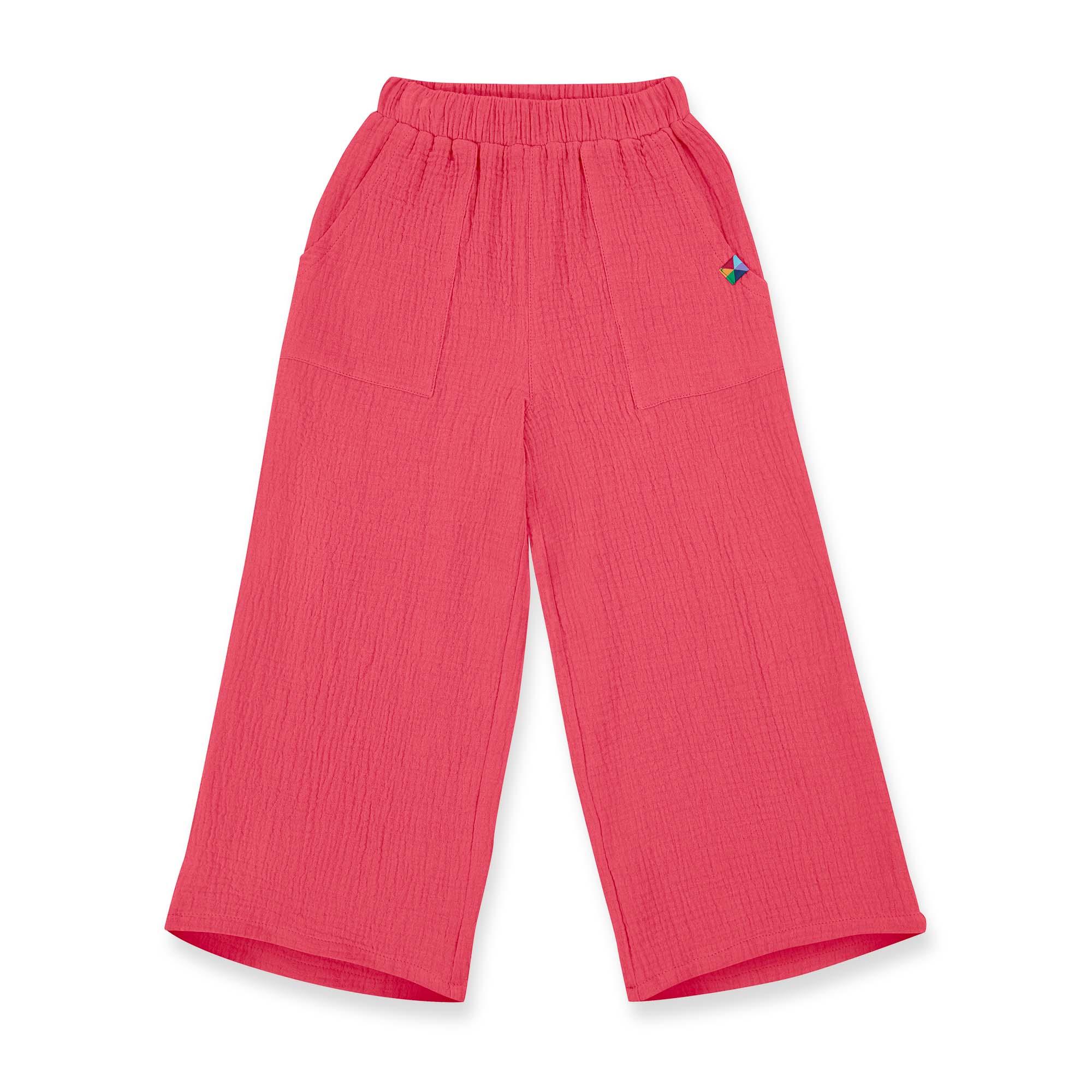 Coral muslin pants