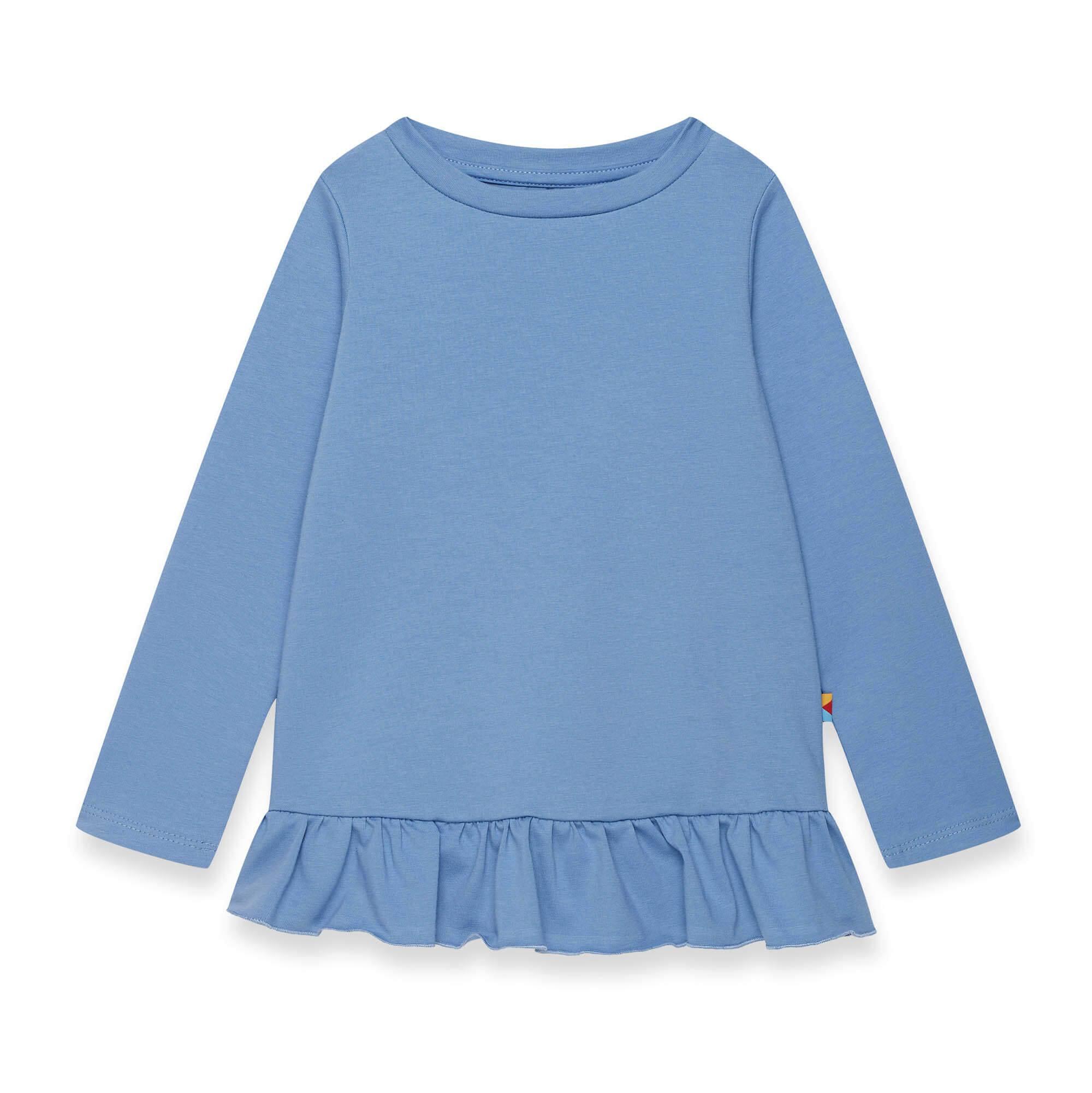 Sky blue frill blouse