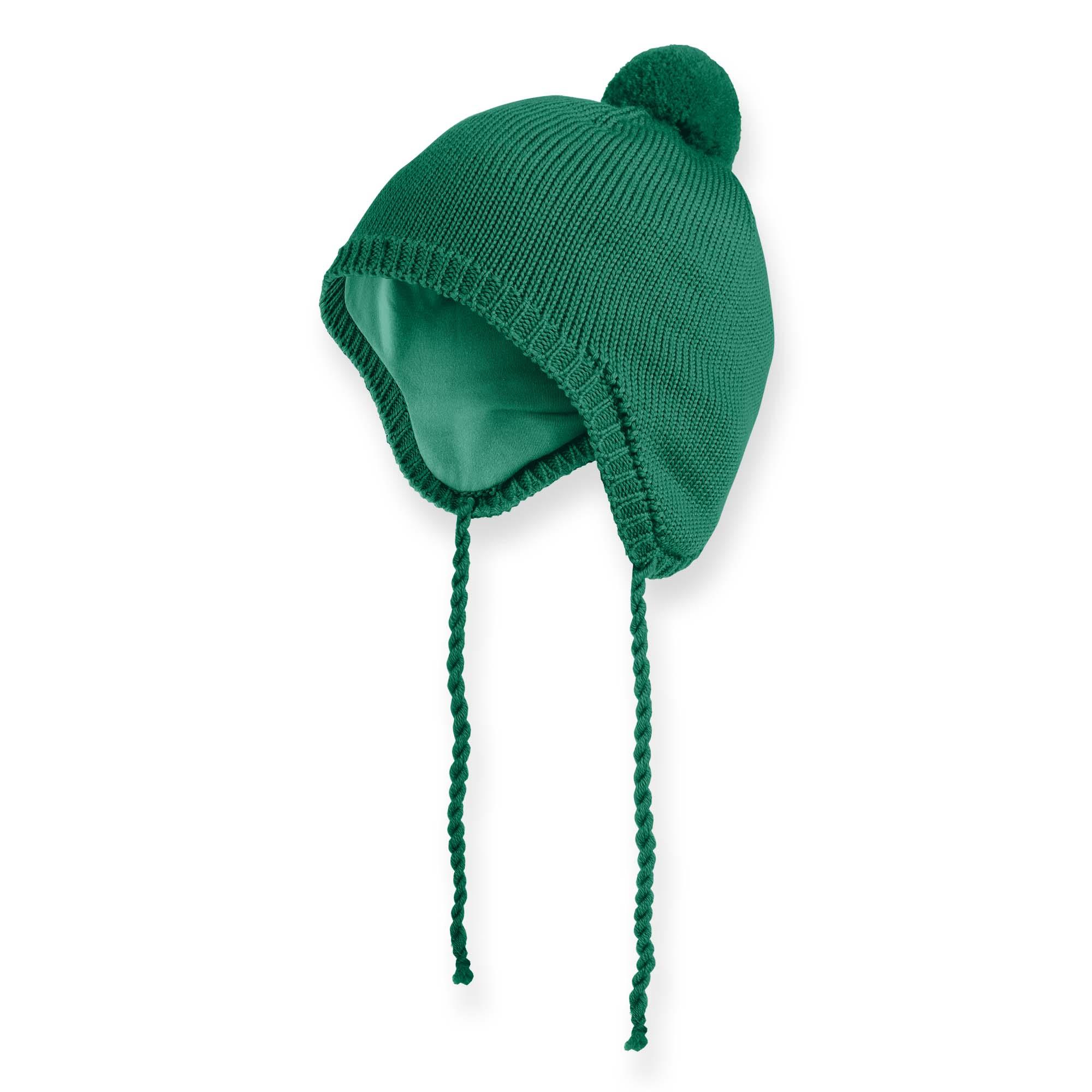 Green merino wool hat Baby