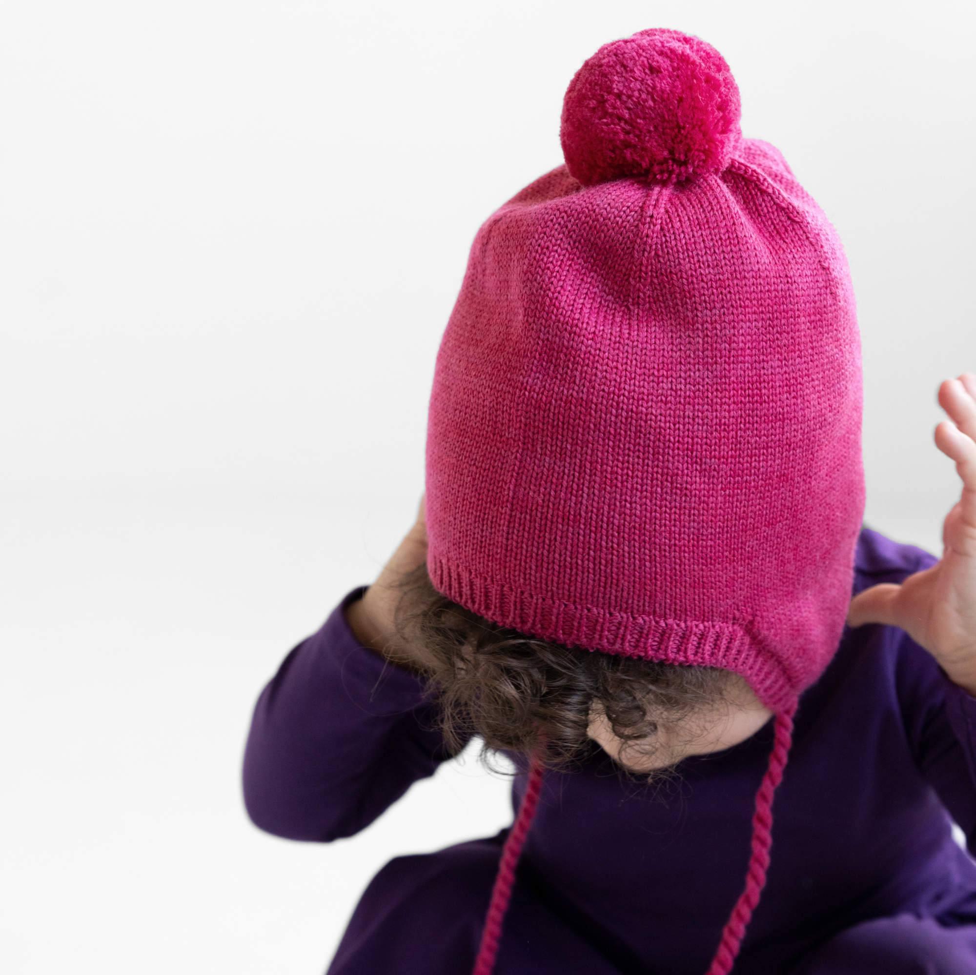 Pink merino wool hat Baby