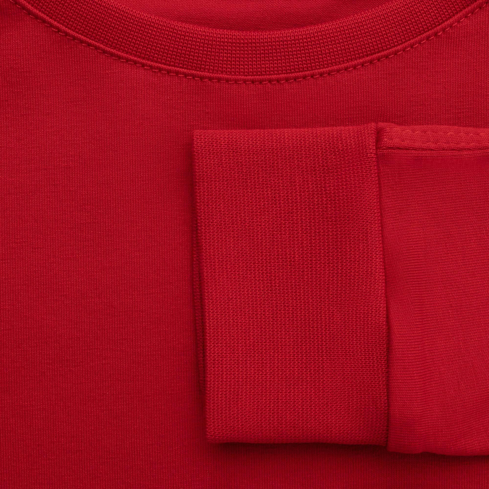 Red front pocket blouse