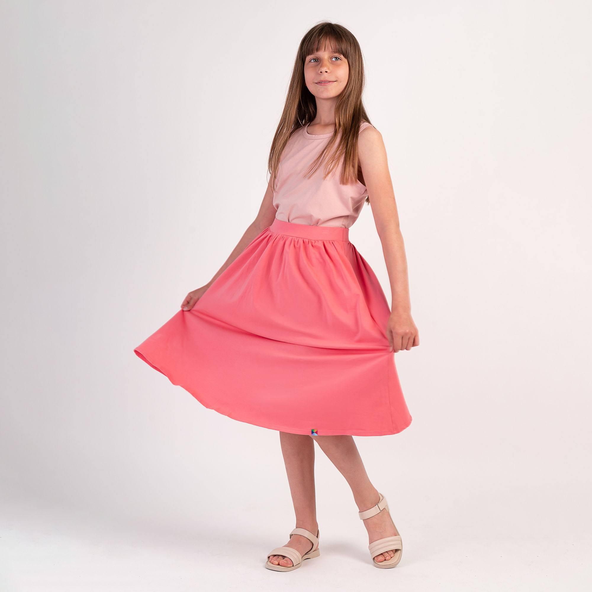 Coral midi skirt with pockets Junior