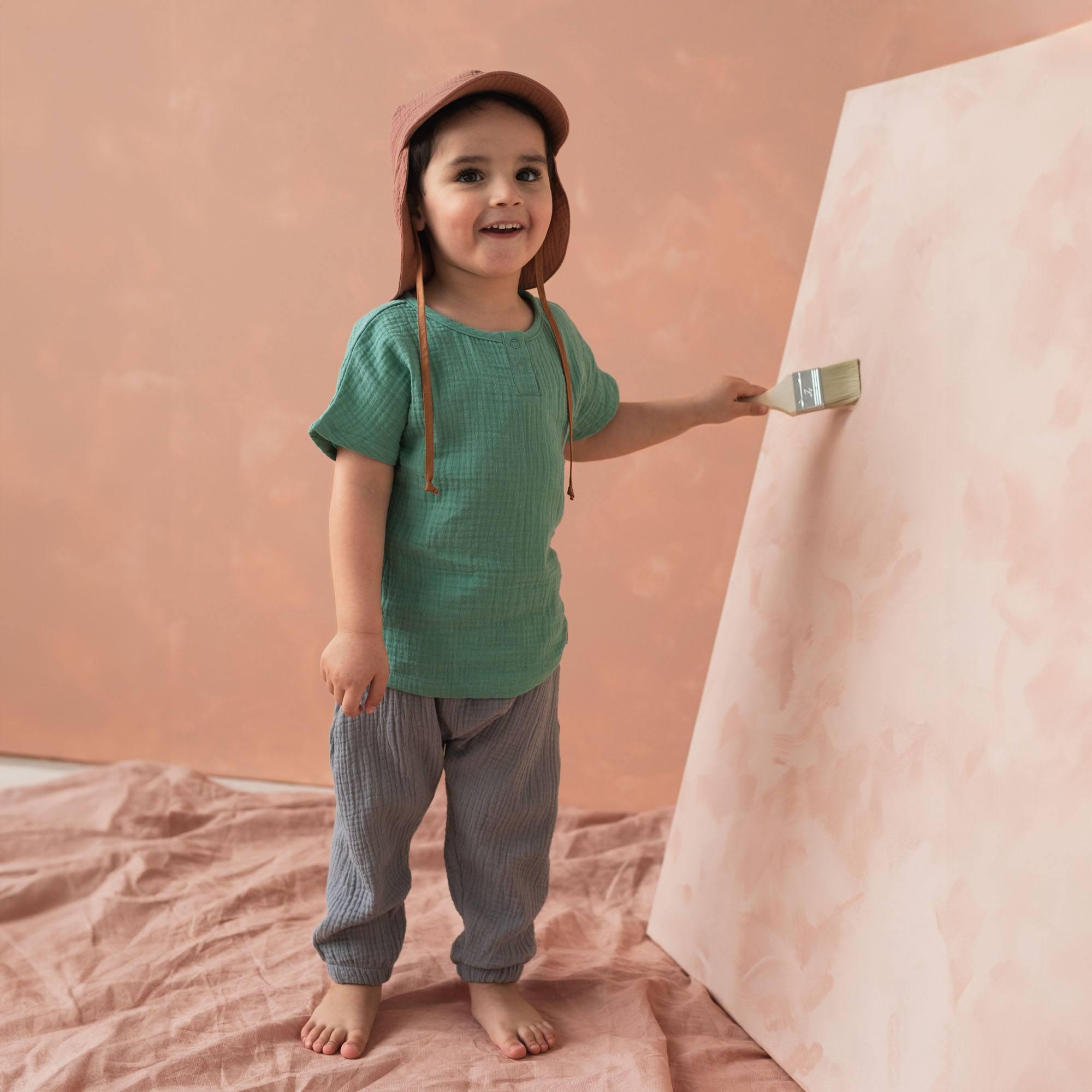 Caramel muslin sun hat Baby