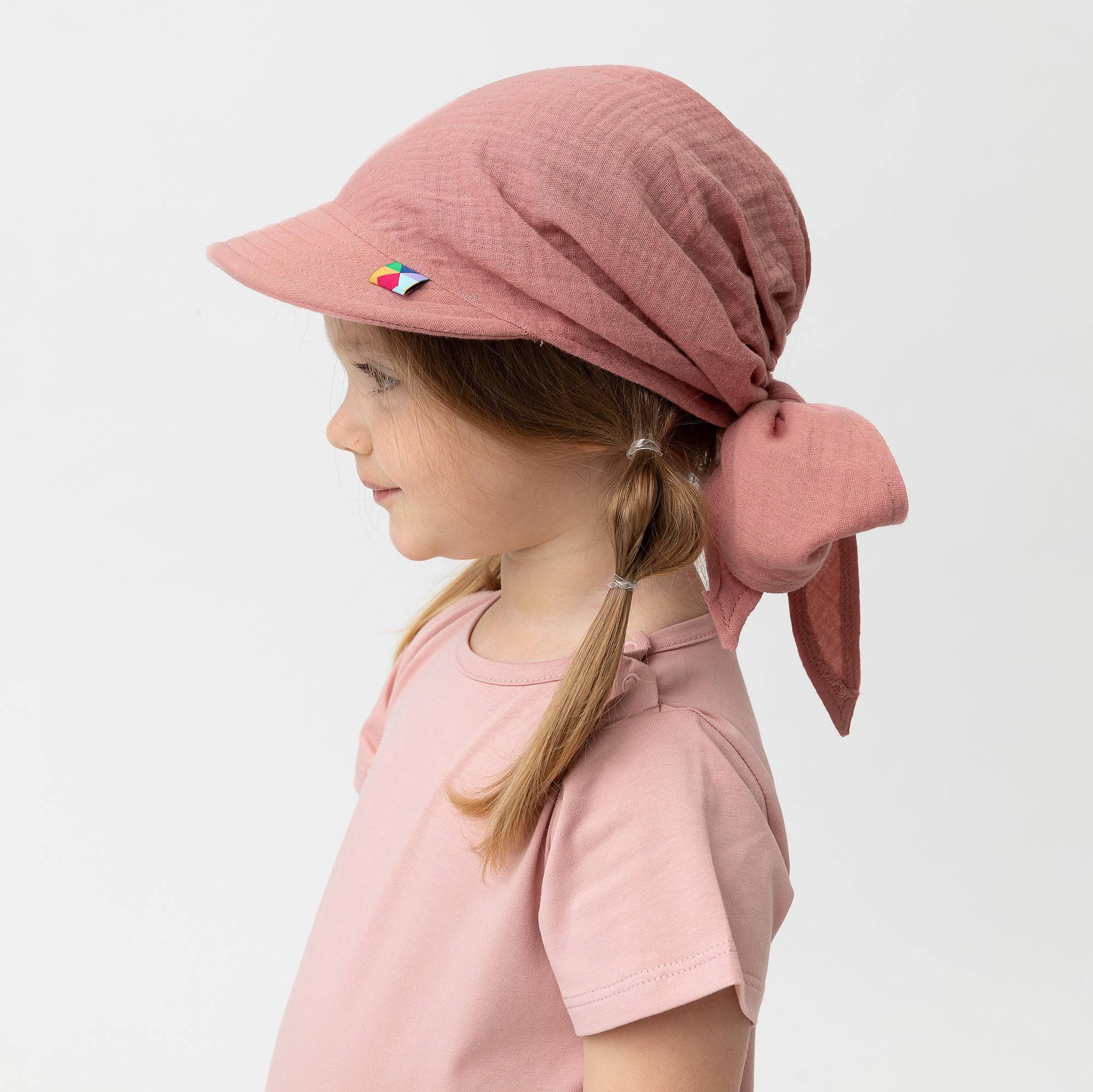 Pink muslin bandana hat