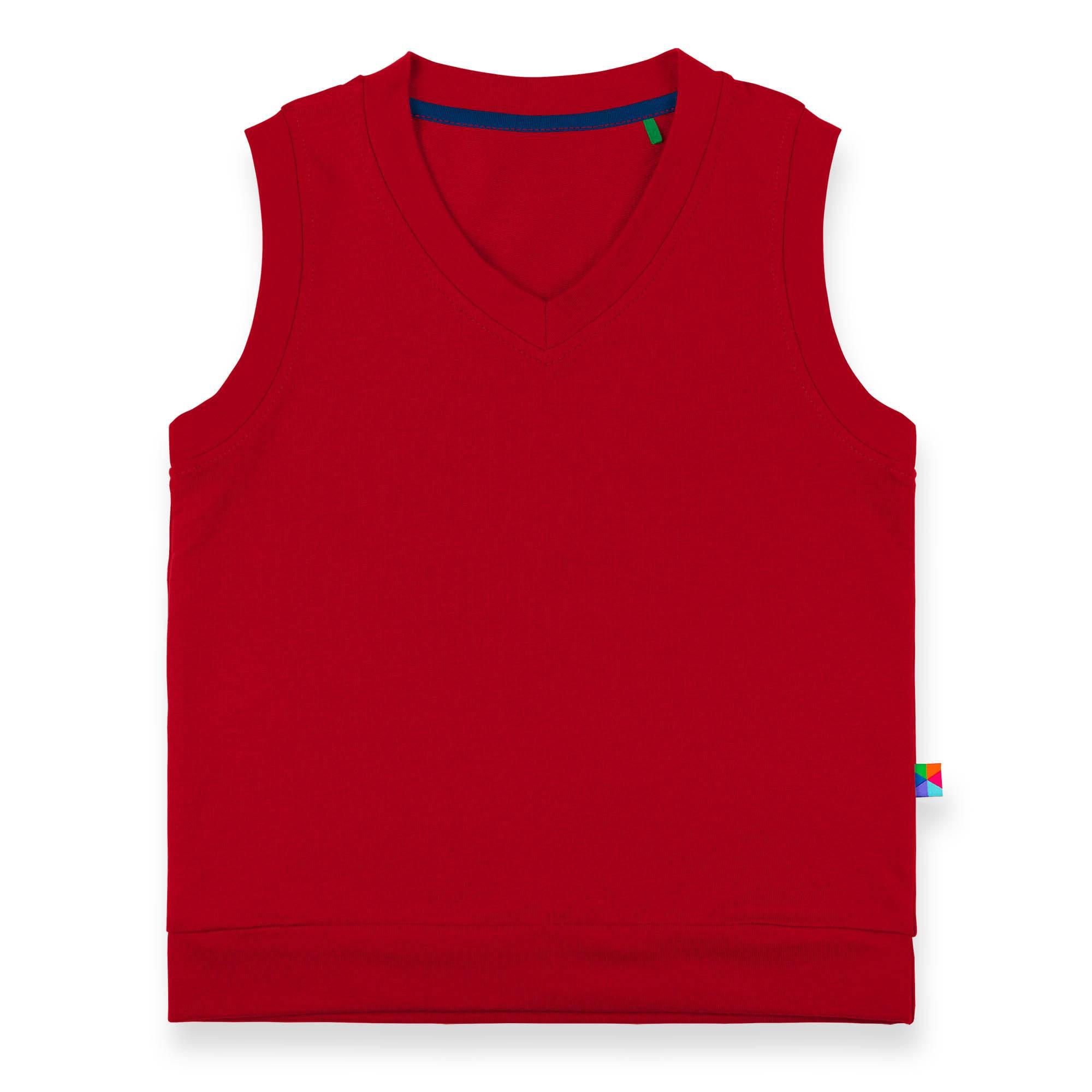 Red sweatshirt vest