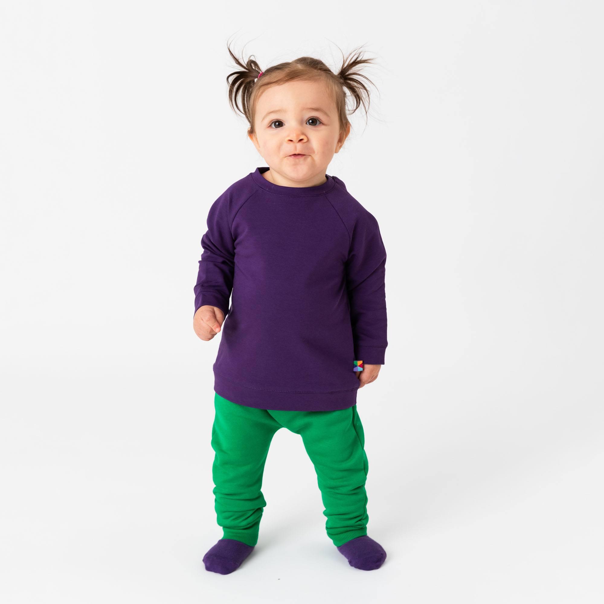 Green fleece-lined joggers Baby