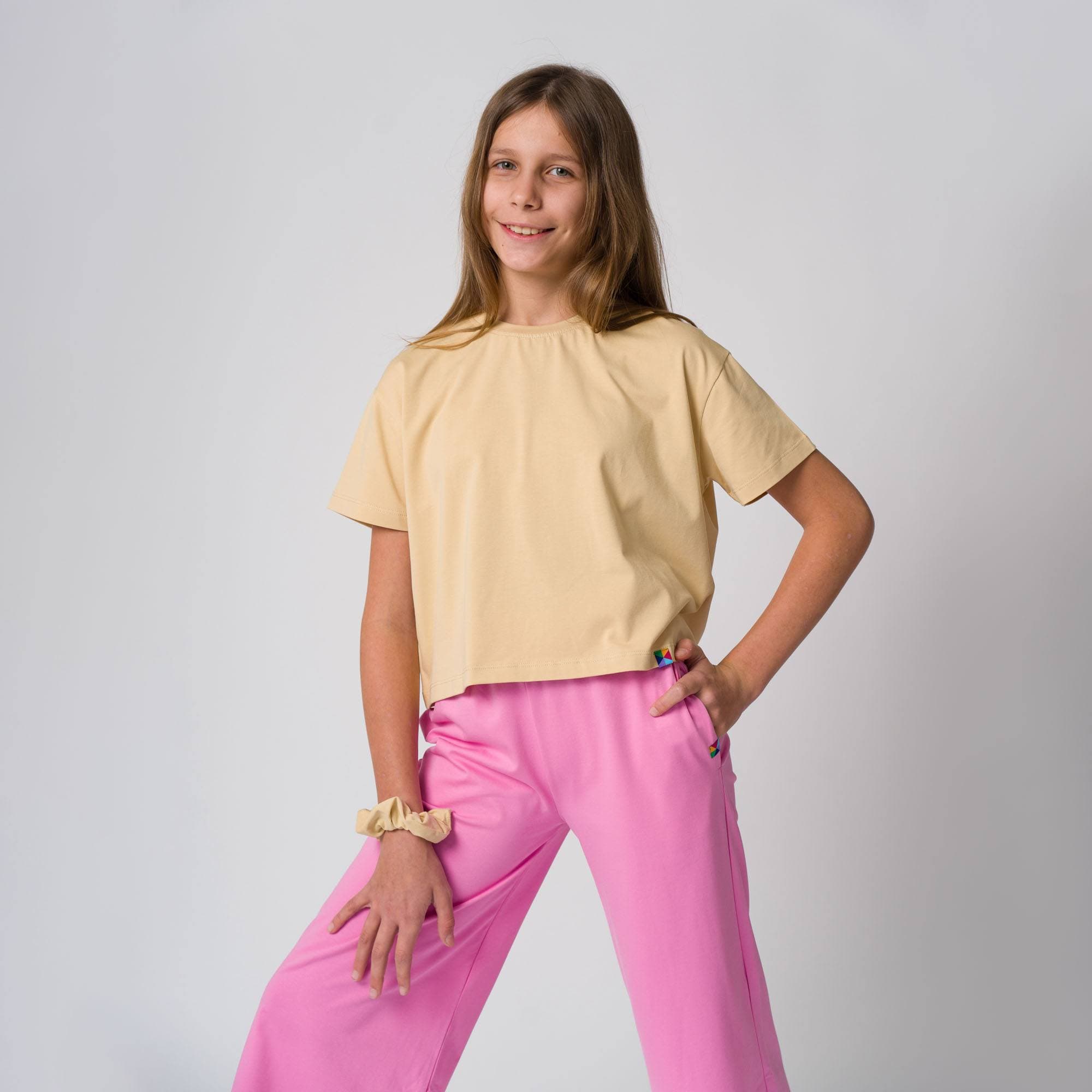 Pastel pink culotte trousers Junior