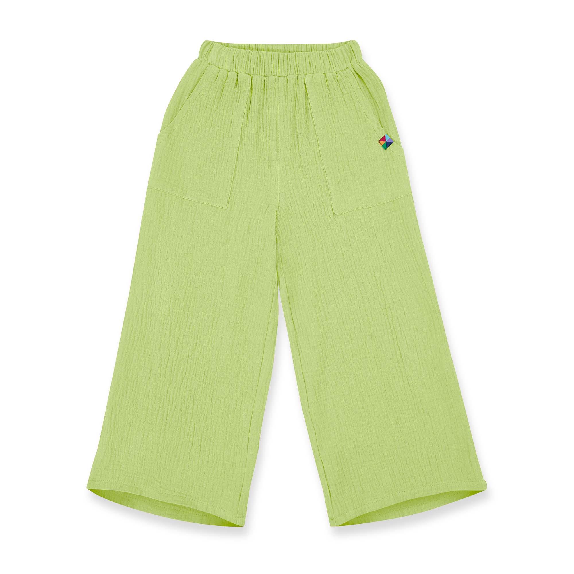 Lime muslin pants