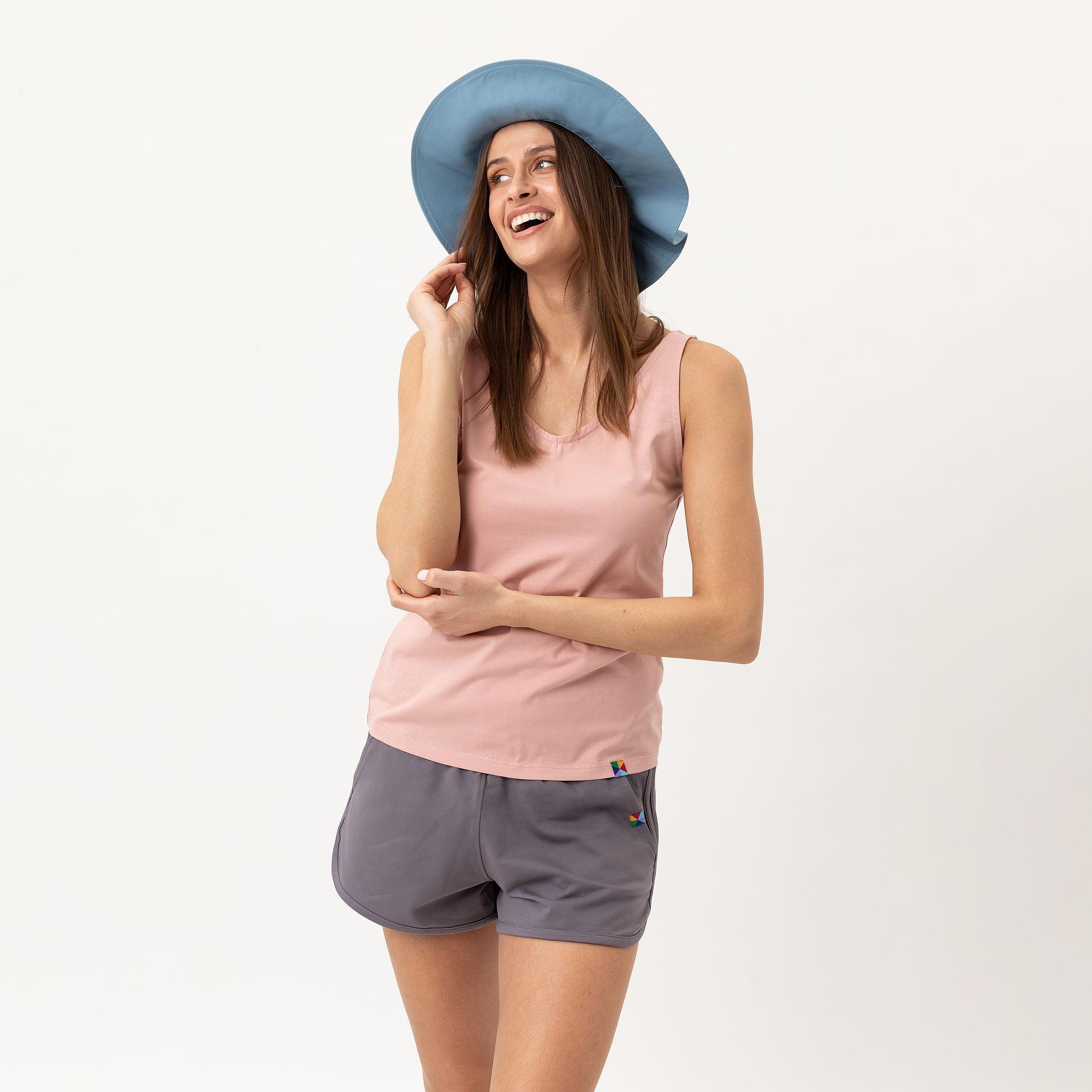 Sky blue wide brim hat Women