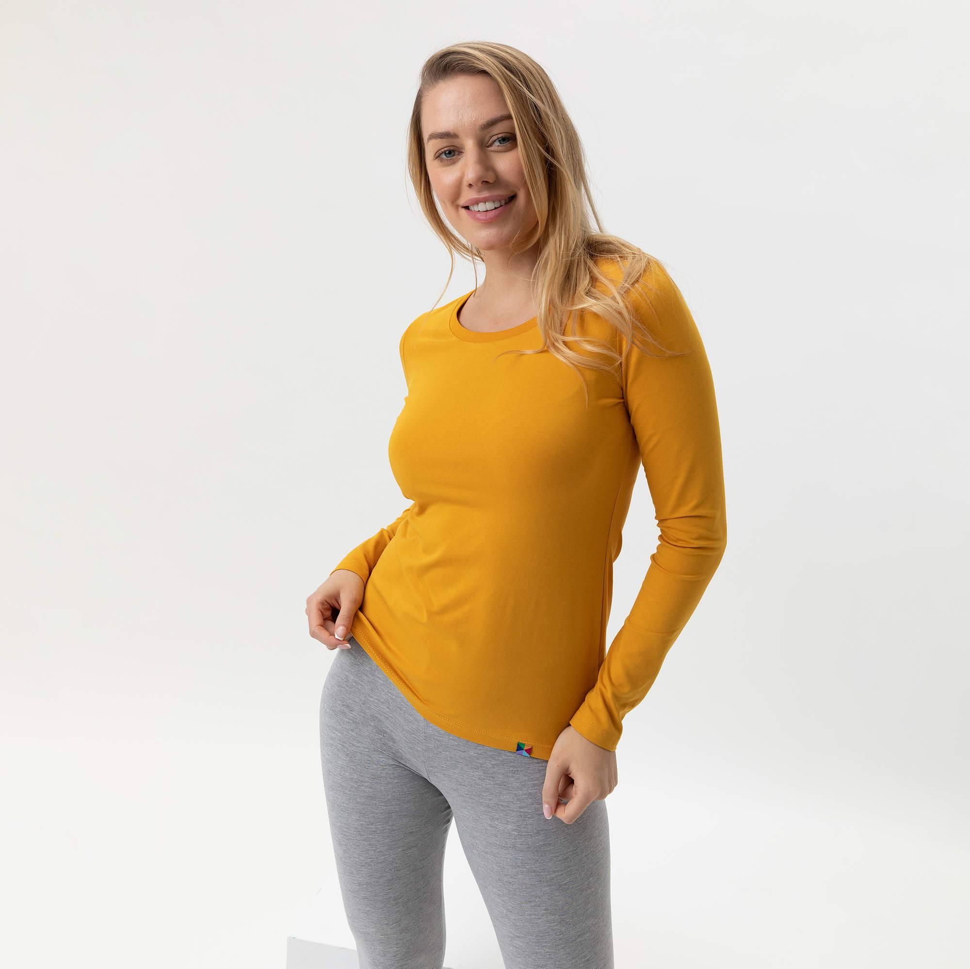 Mustard round neck T-shirt Women