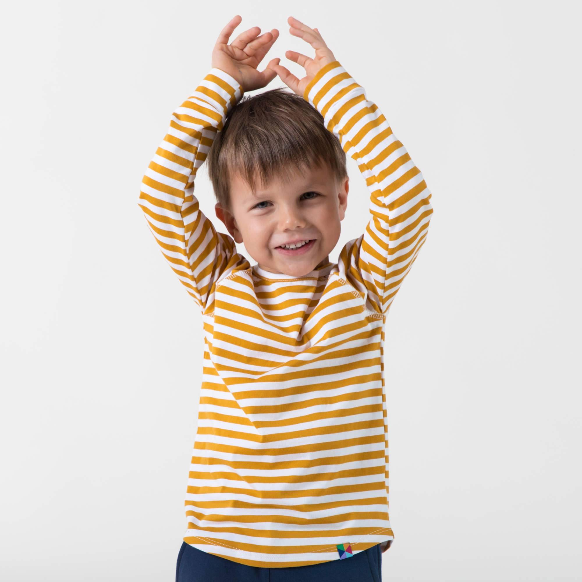 Mustard stripes long sleeve shirt