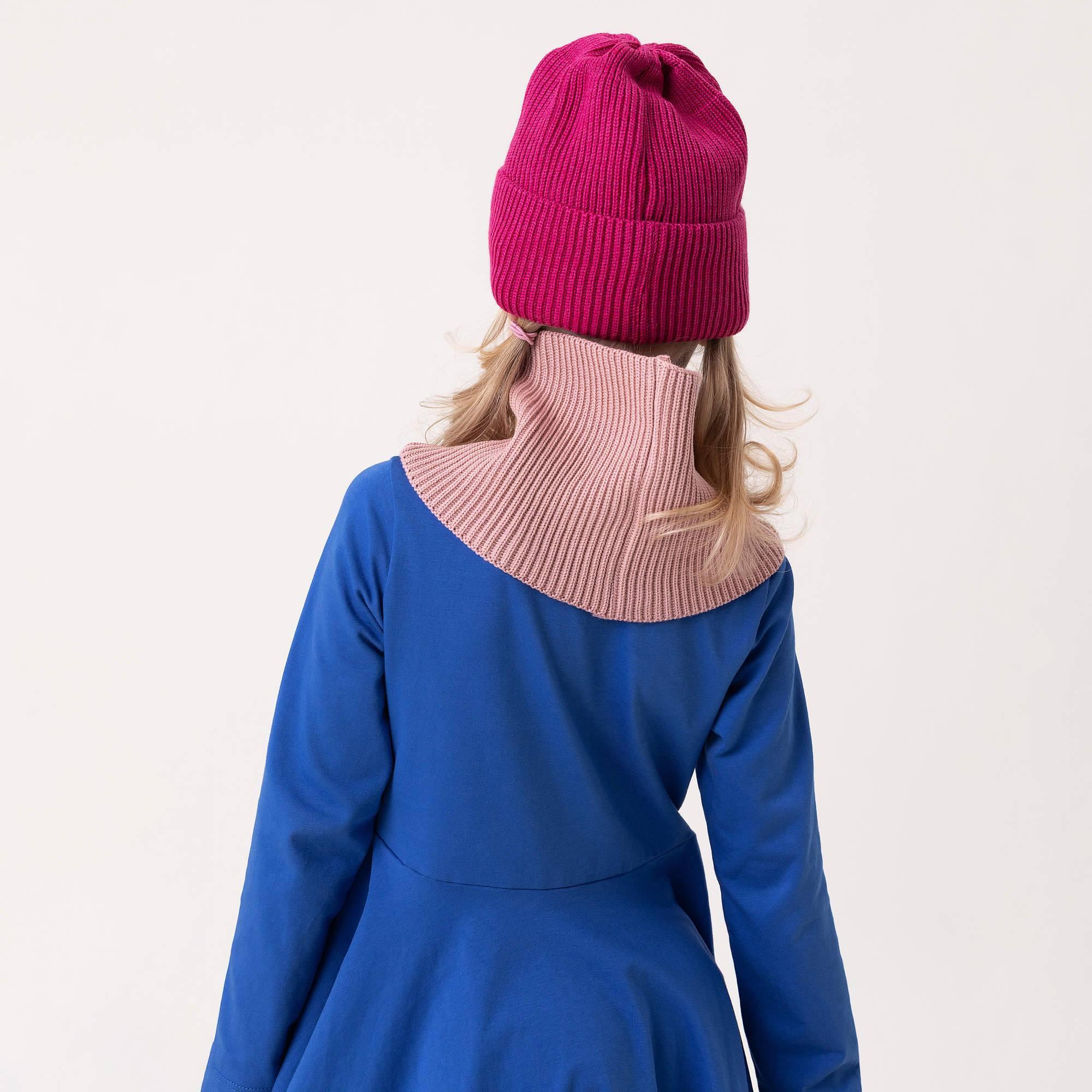 Pink merino wool hat kids