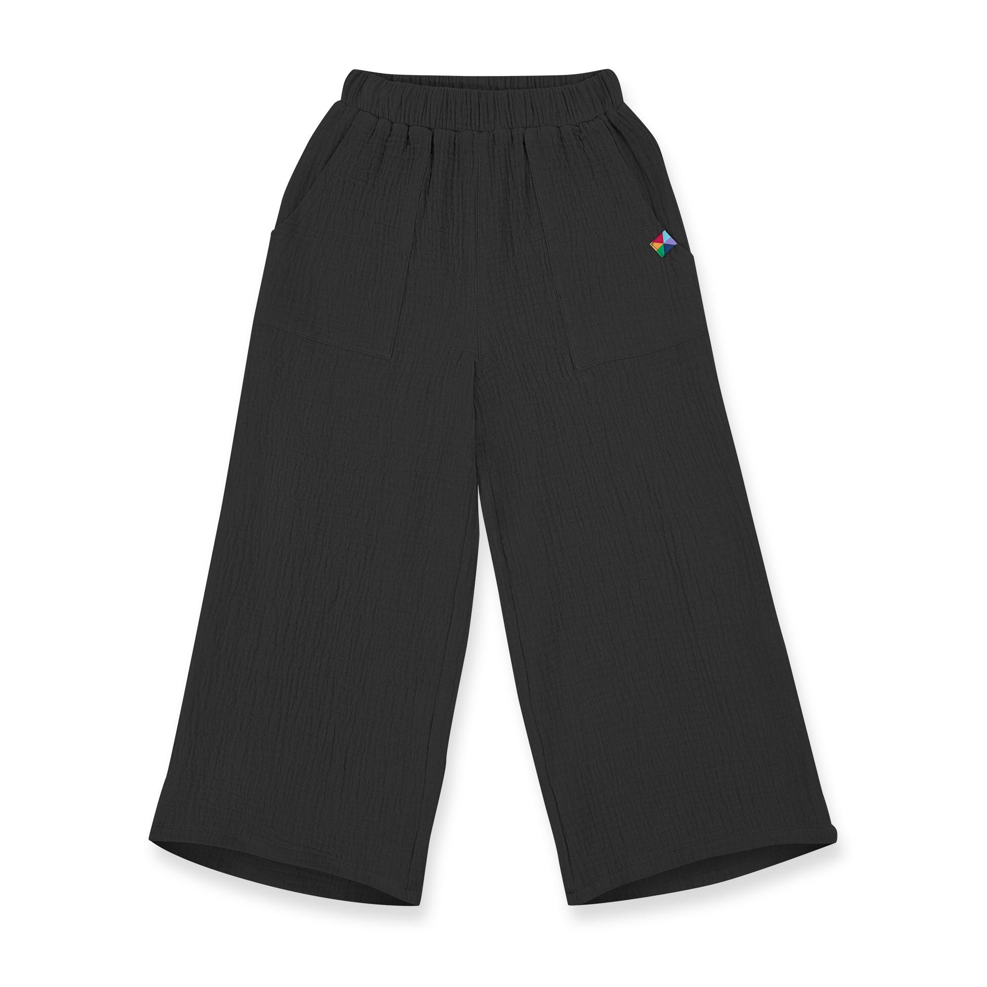 Black muslin pants