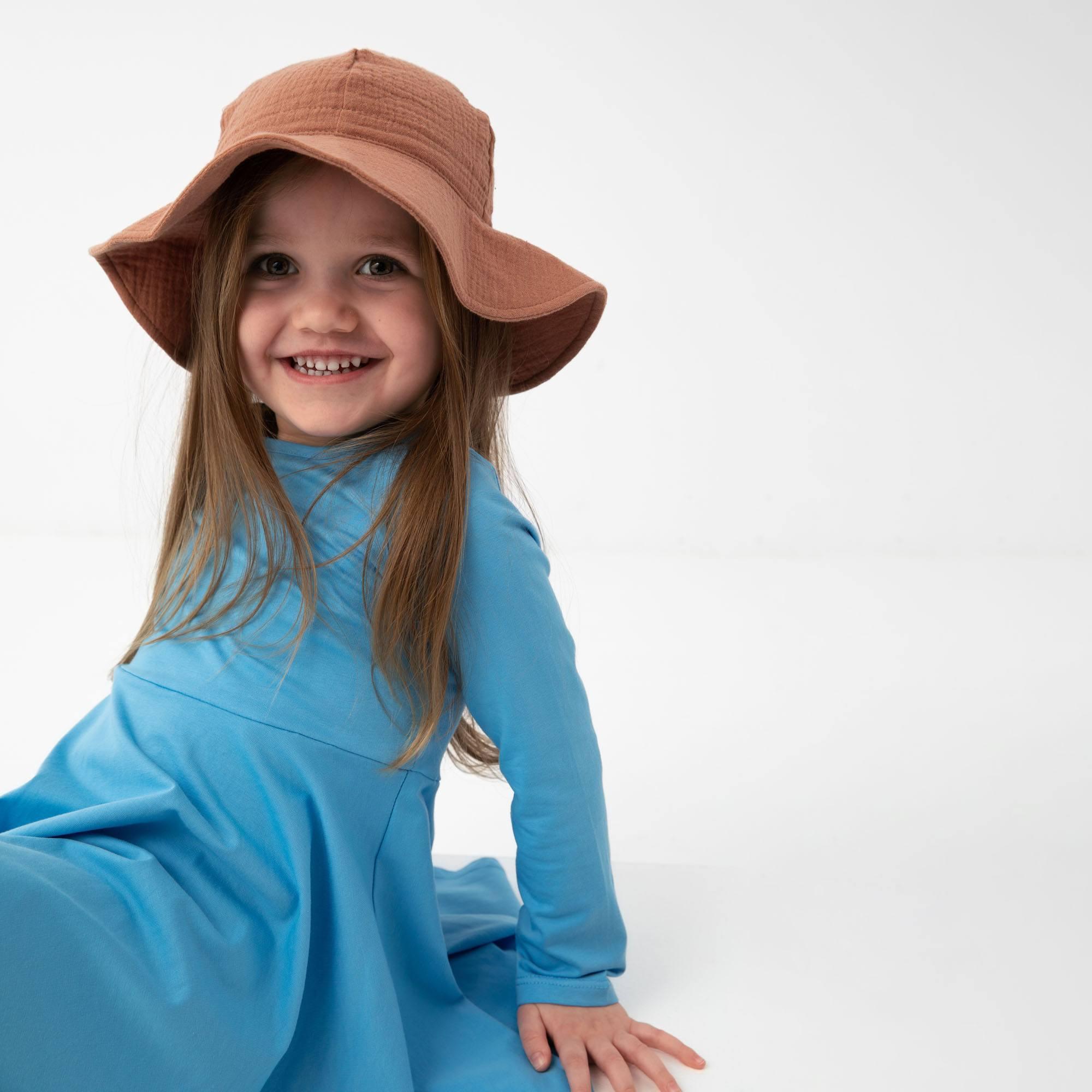 Caramel muslin brimmed hat