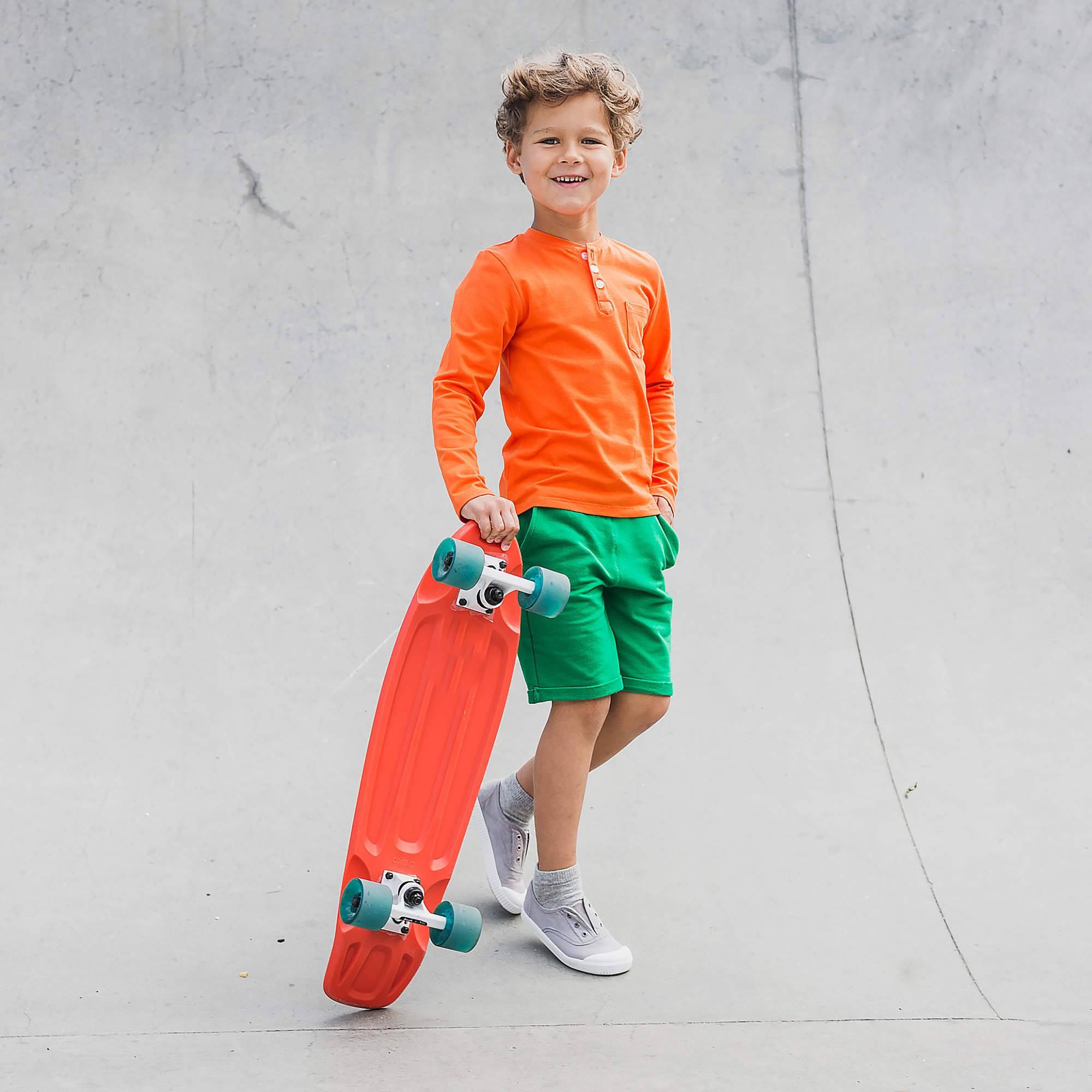 Orange henley longsleeve shirt