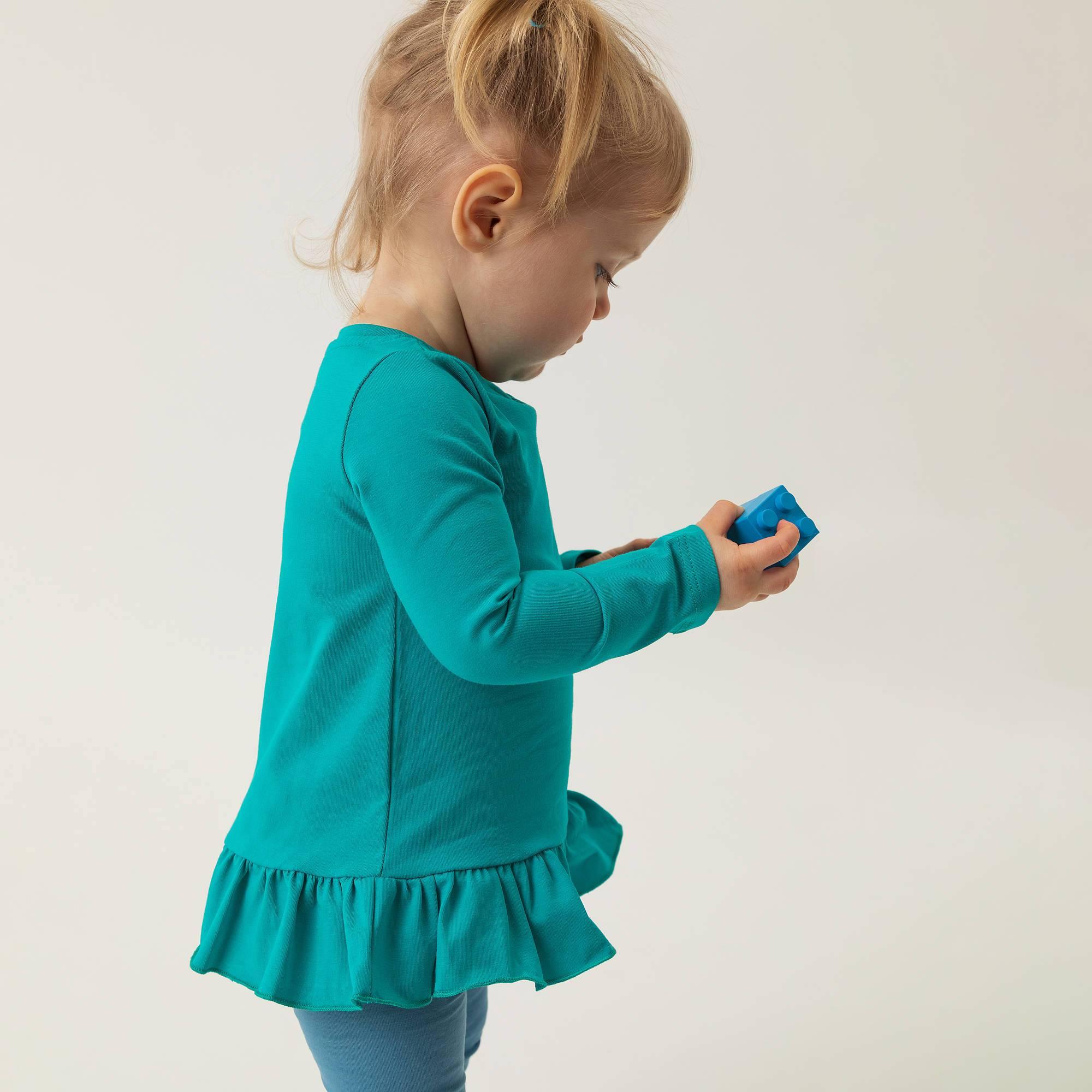 Turquoise ruffle blouse Baby