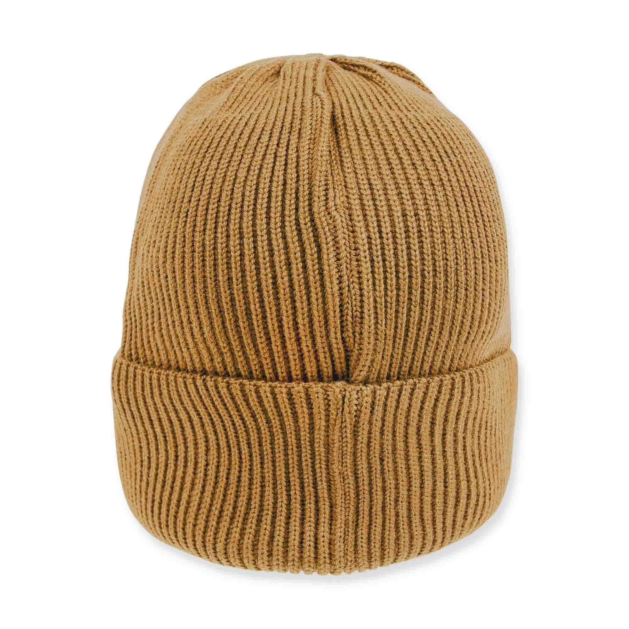 Mustard merino wool hat kids