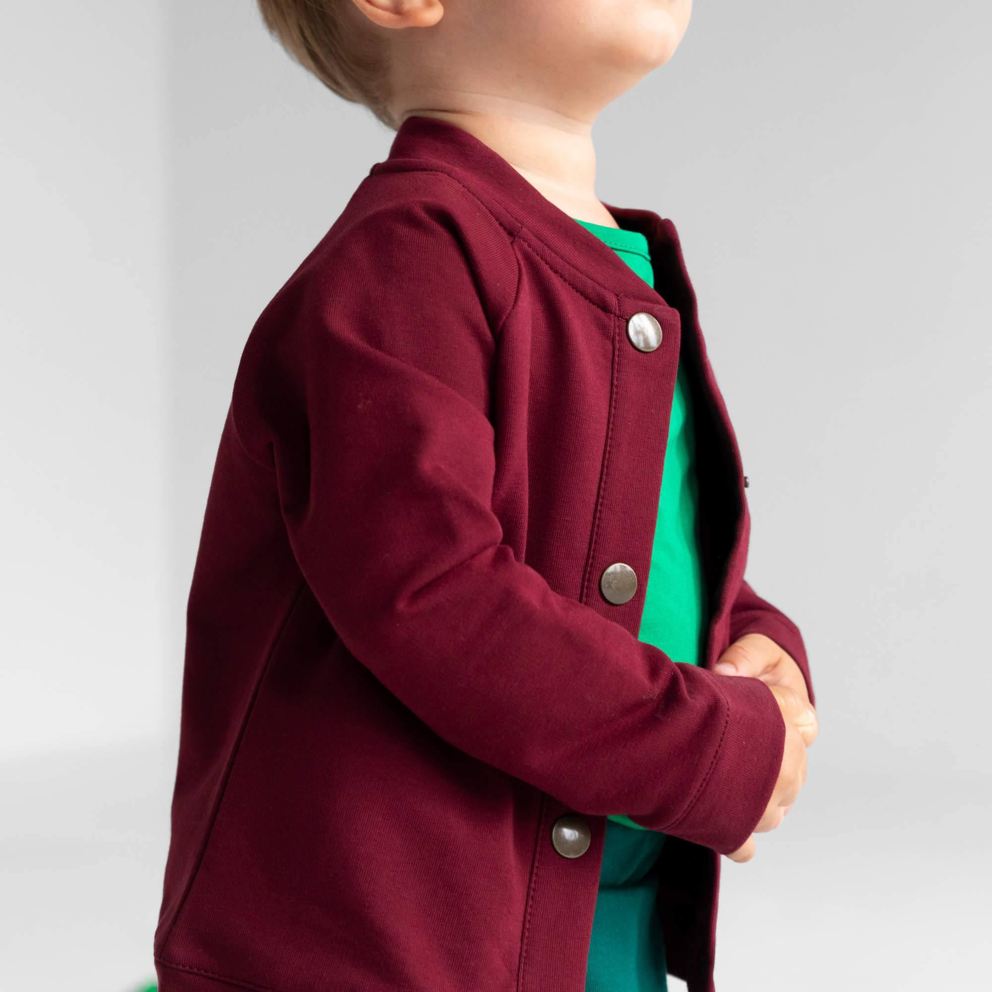 Burgundy button-up bomber jacket Baby