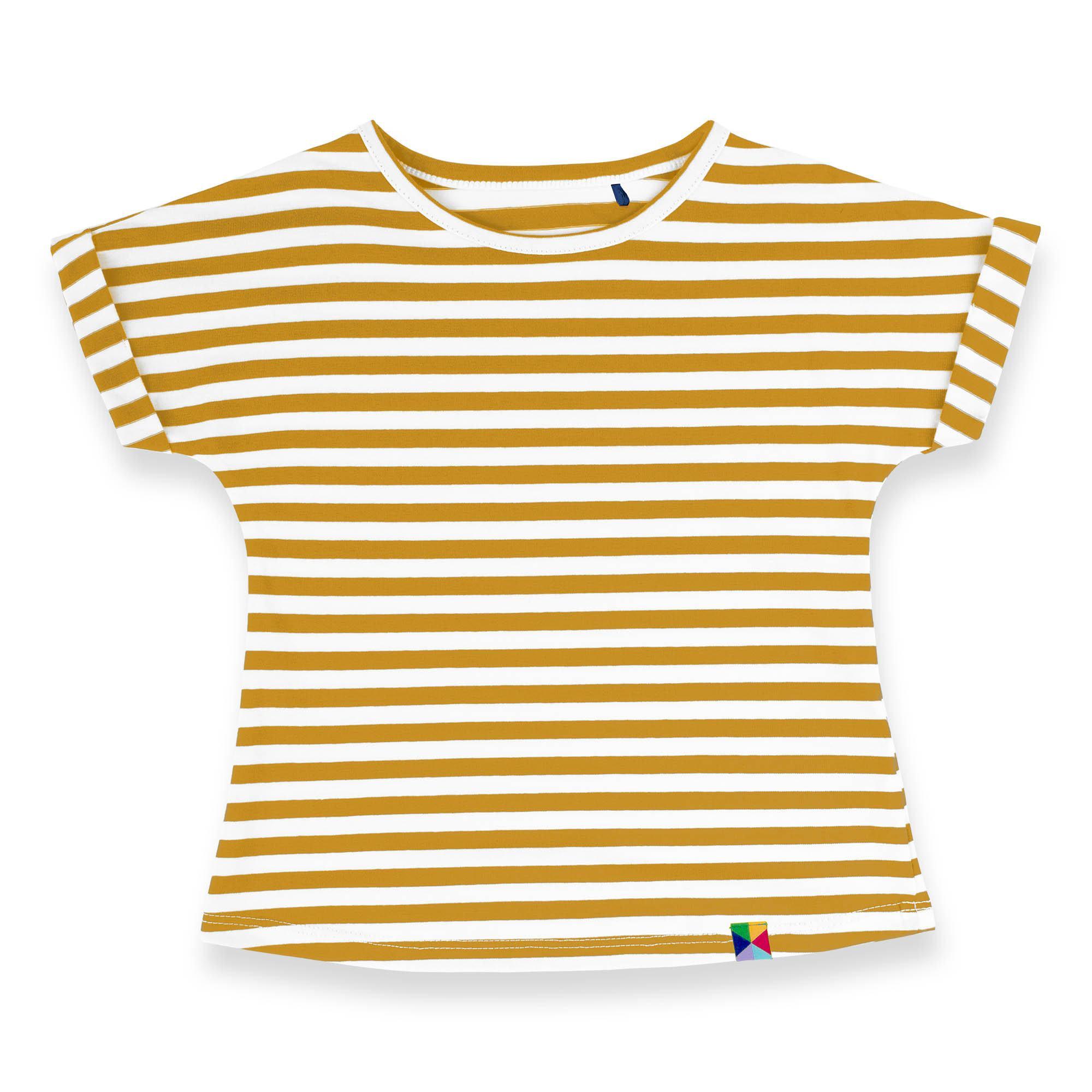 Mustard stripes crew neck shirt Junior