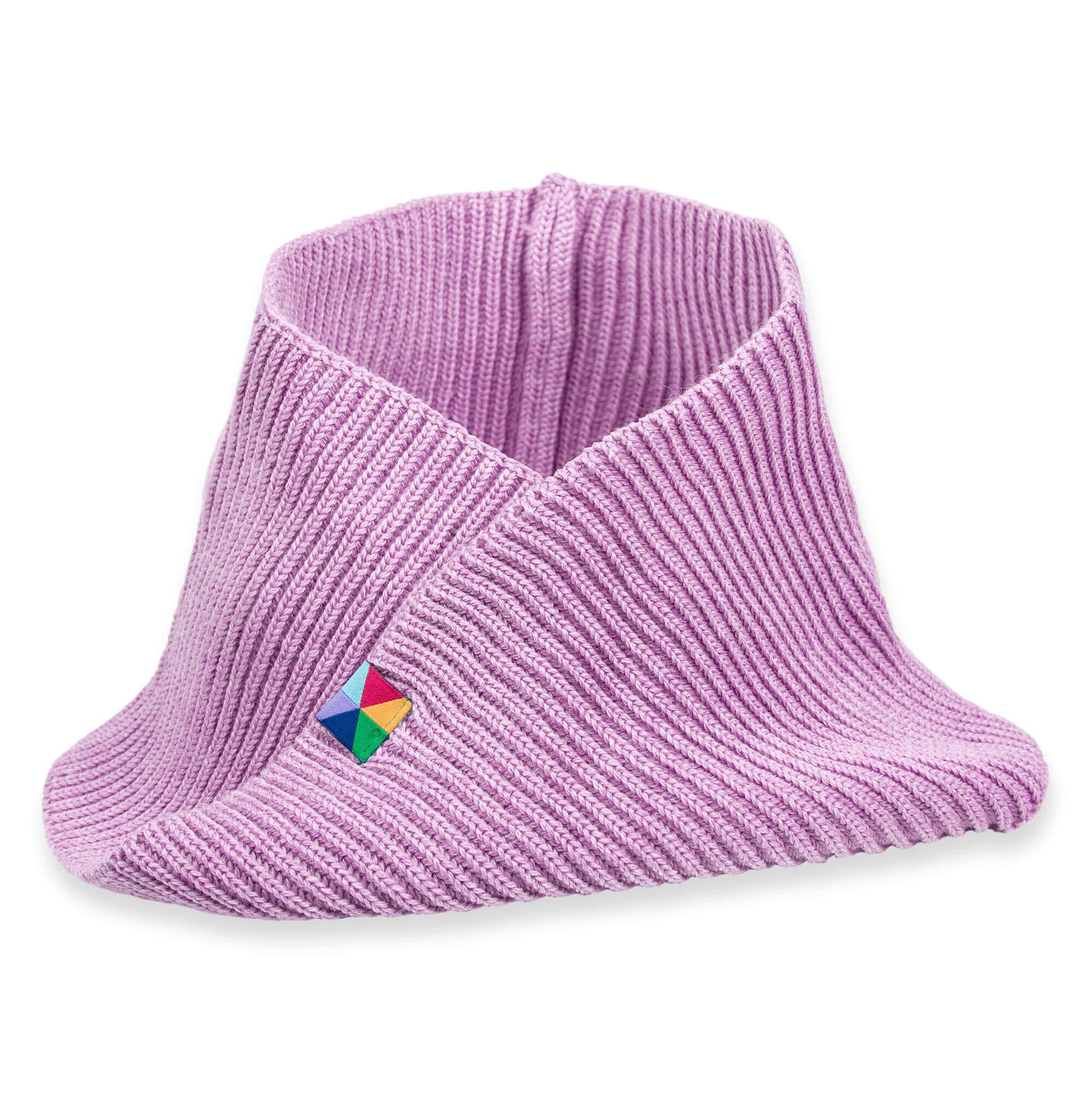 Light purple merino wool neck warmer kids