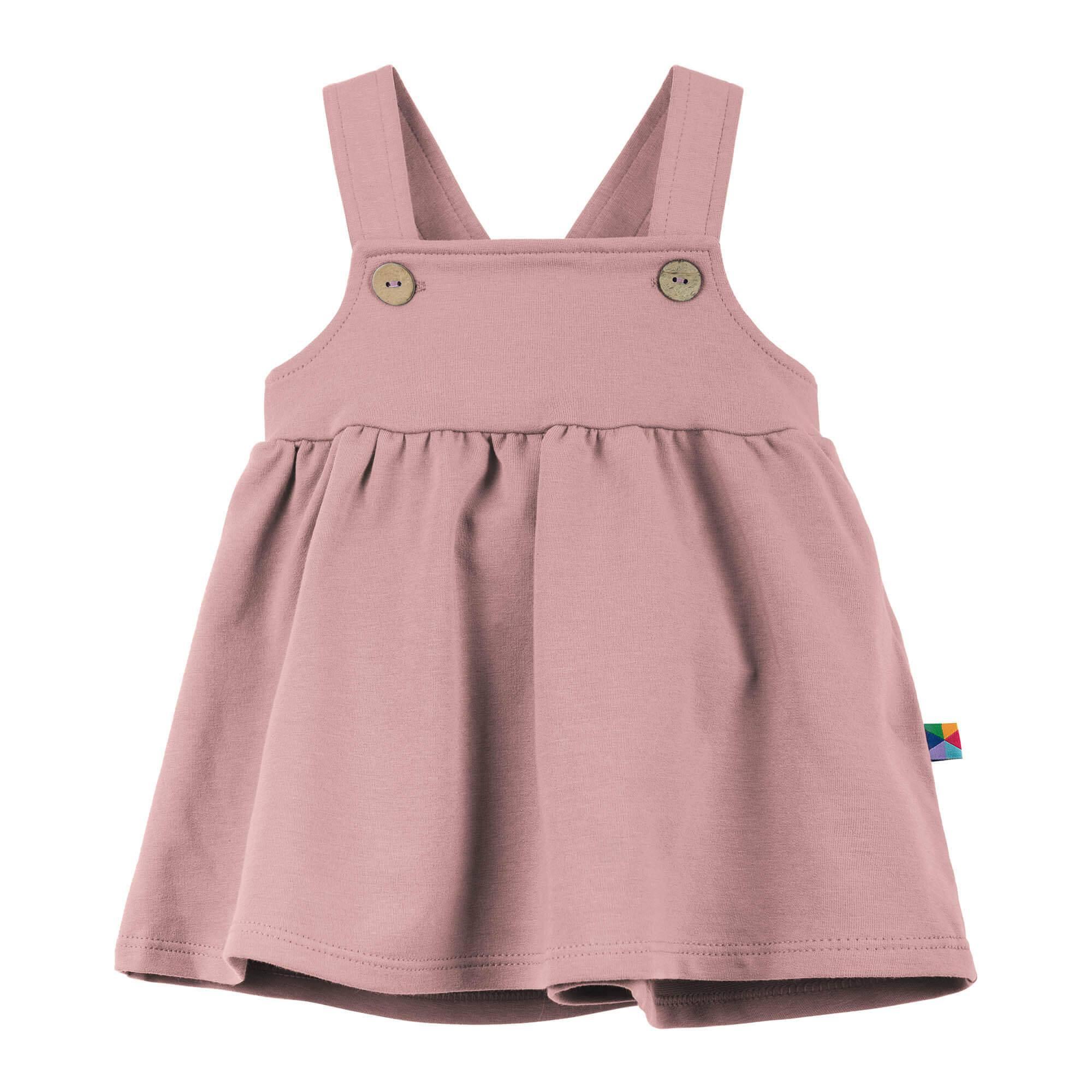 Pastel pink dungaree dress