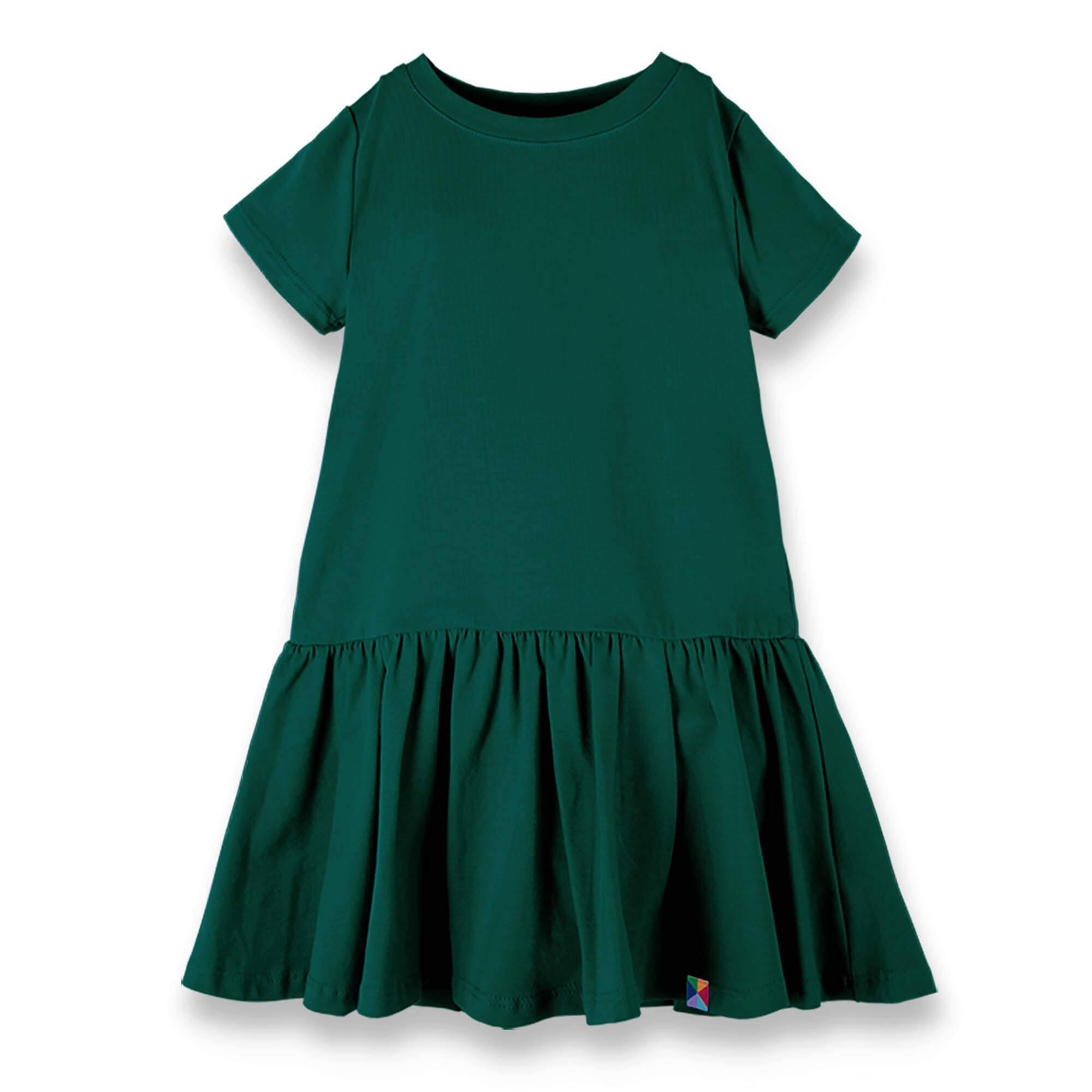 Bottle-green frill dress Junior