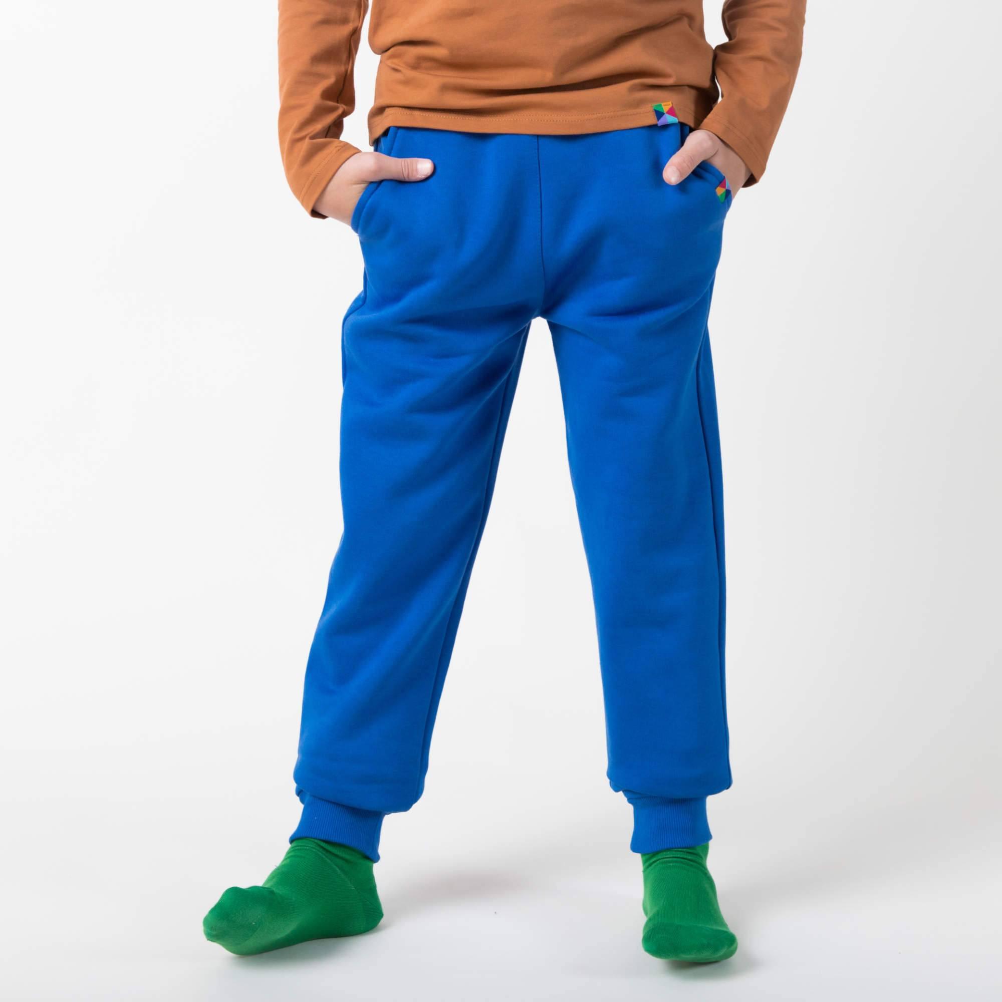 Blue fleece-lined joggers kids