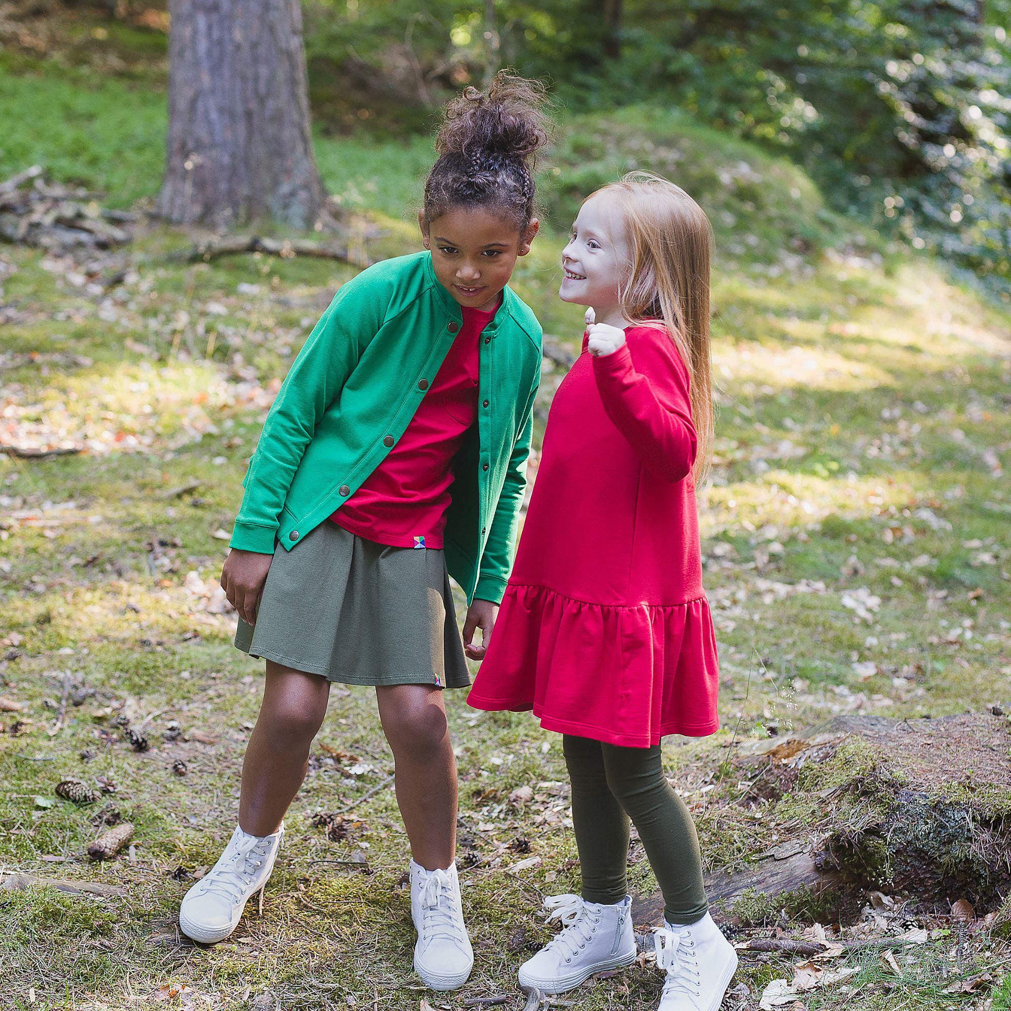 Red flared sweatshirt dress