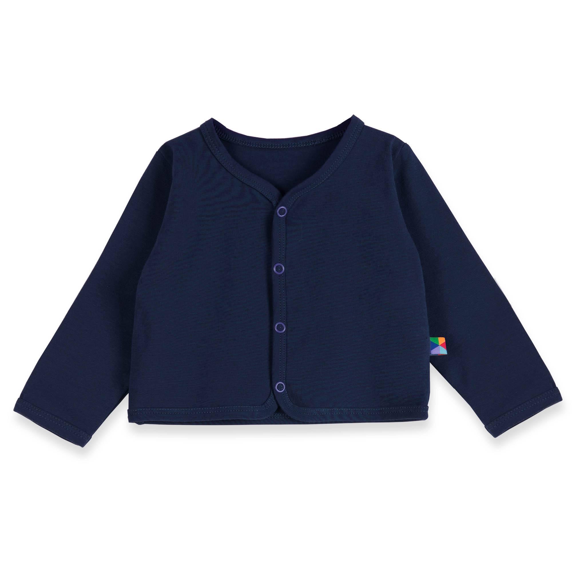 Navy blue button-front cardigan