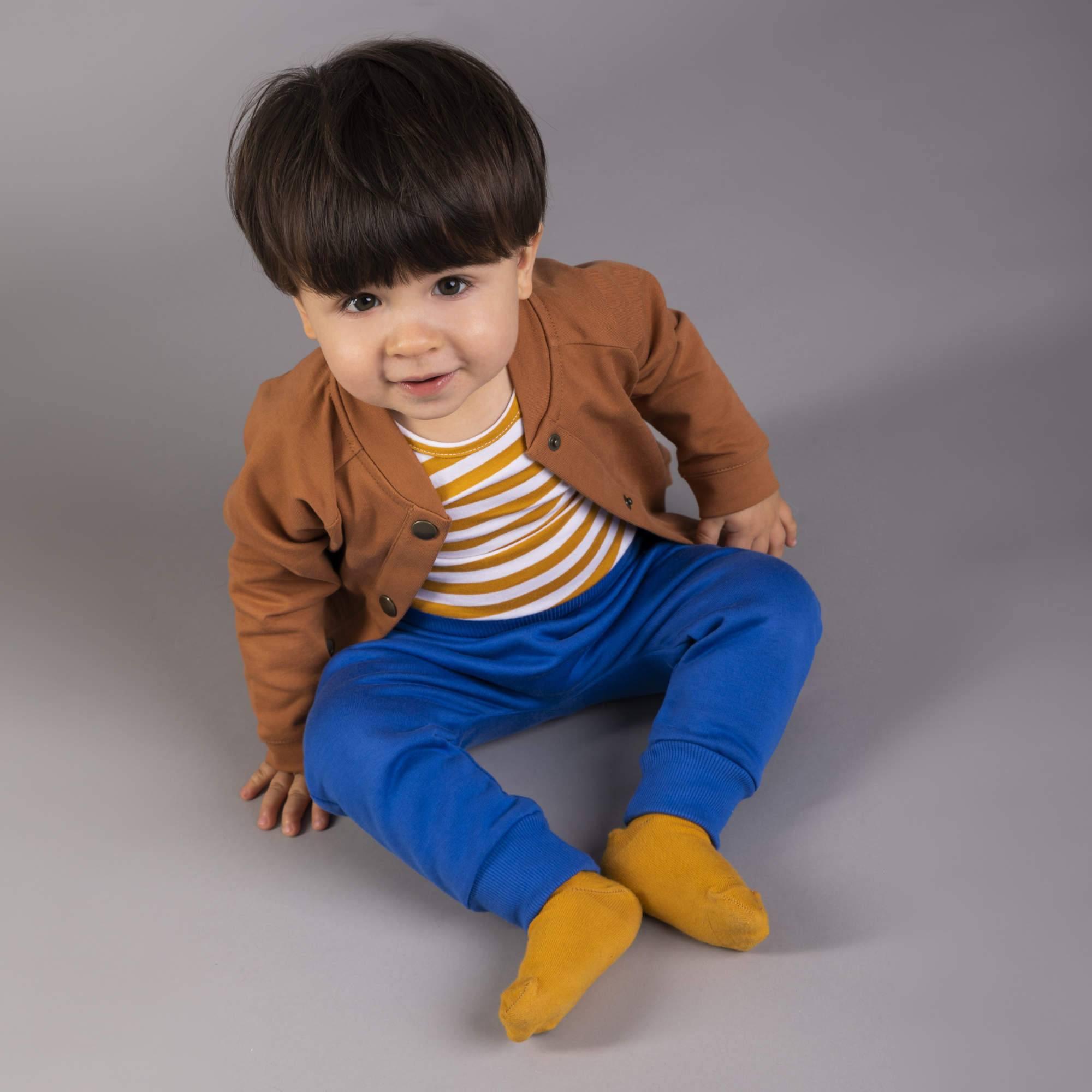 Caramel button-up bomber jacket Baby