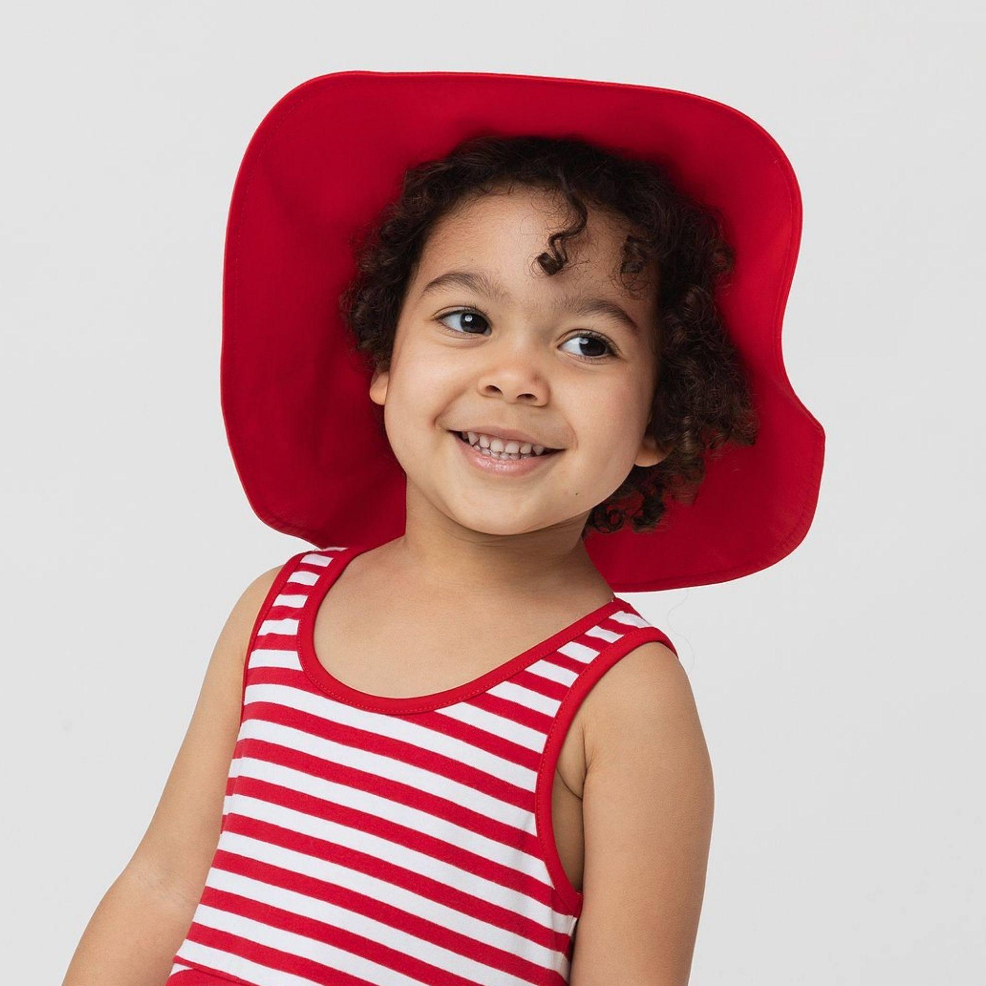 Red brimmed hat