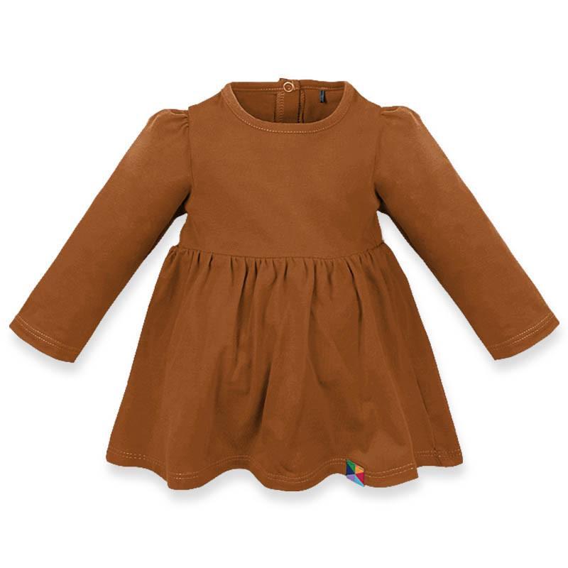 Caramel long sleeve bodysuit dress