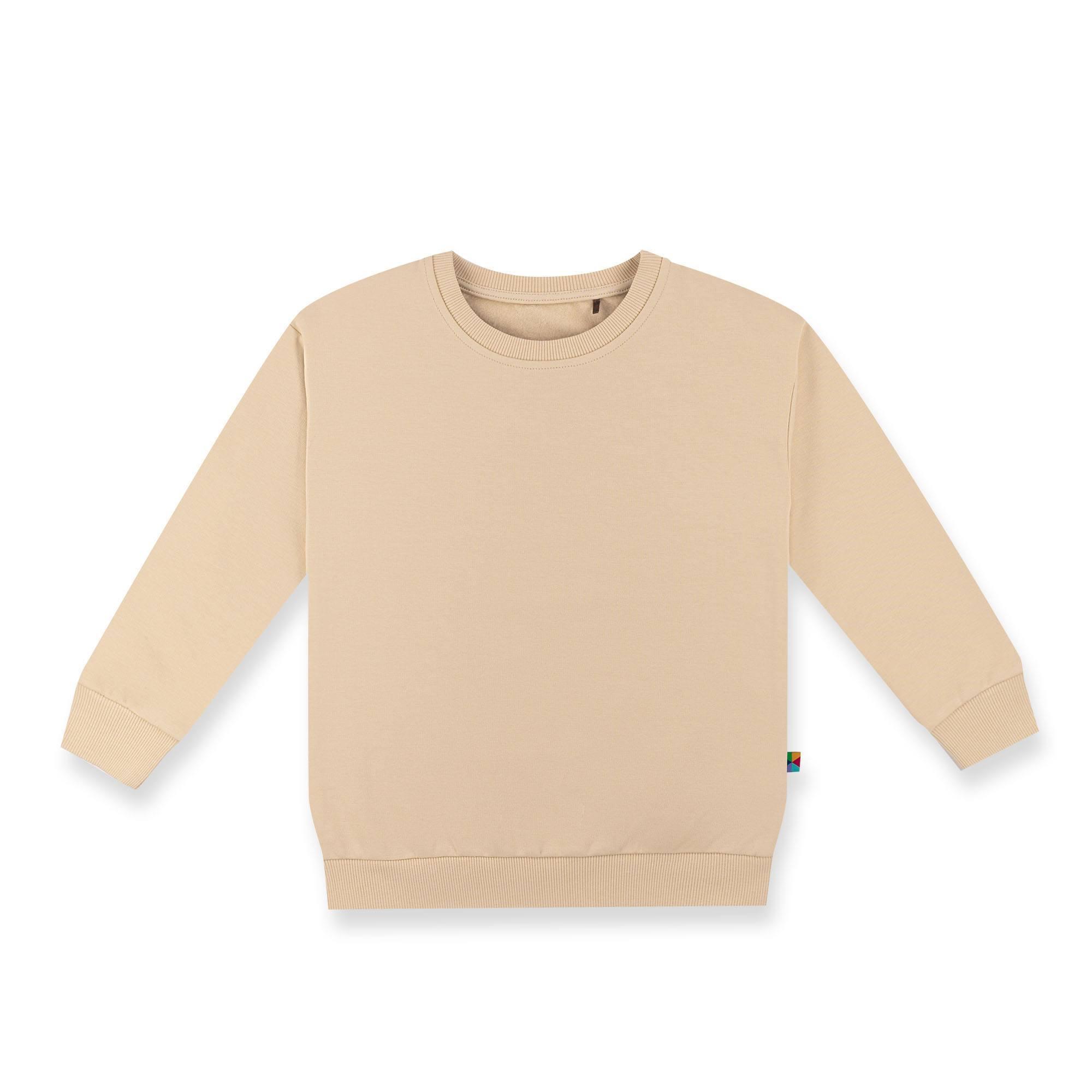 Beige fleece-lined sweatshirt