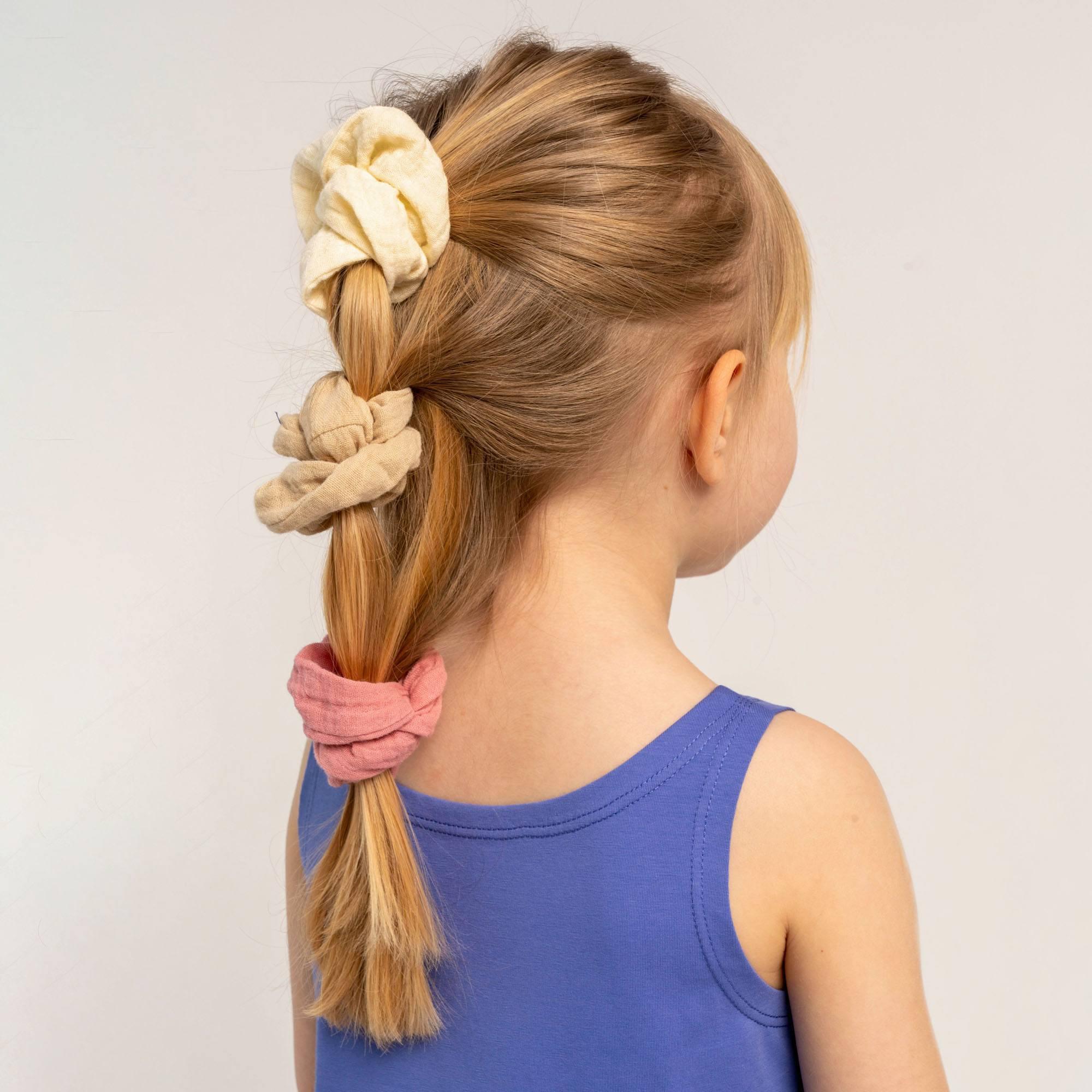 Pink muslin scrunchie set