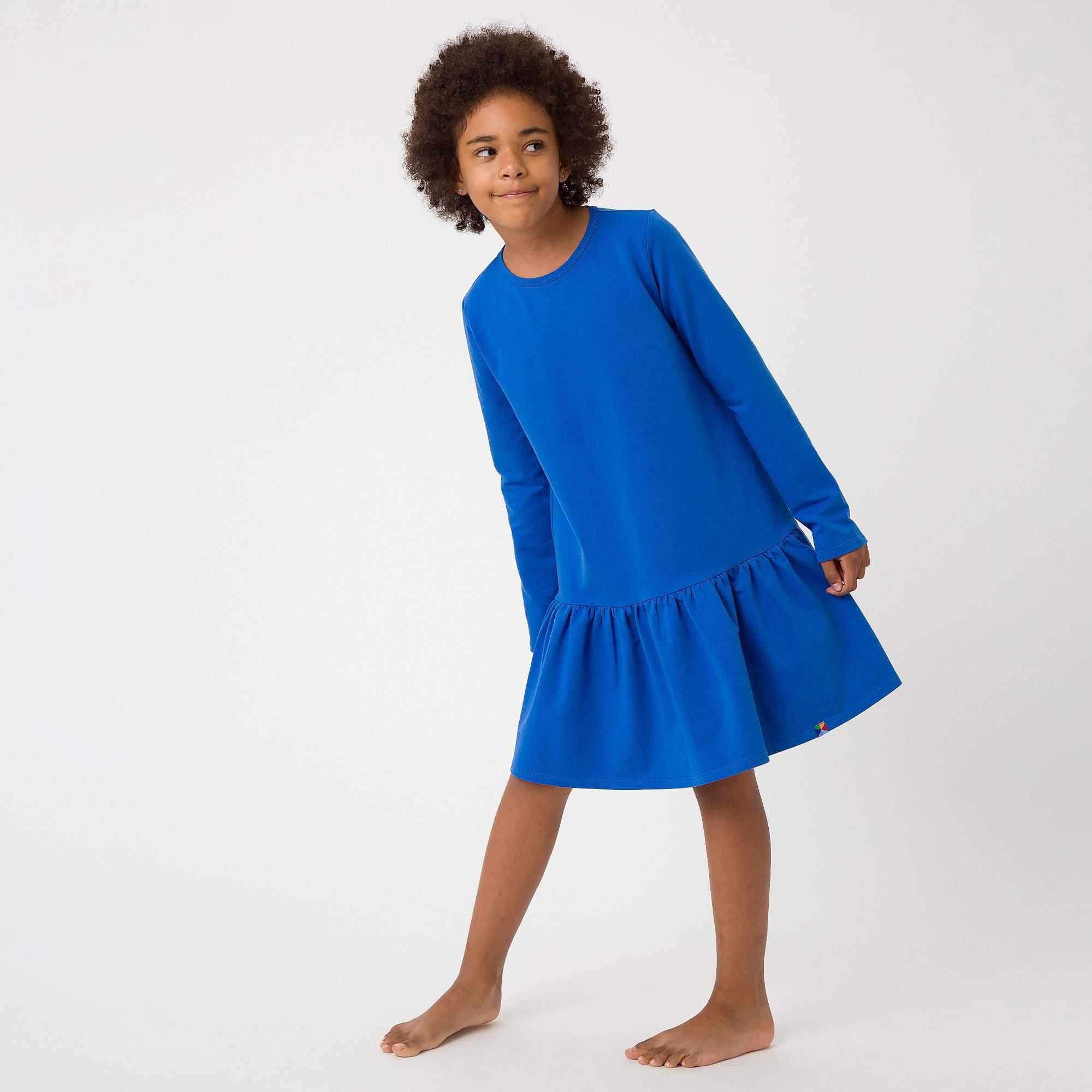 Blue flared sweatshirt dress Junior