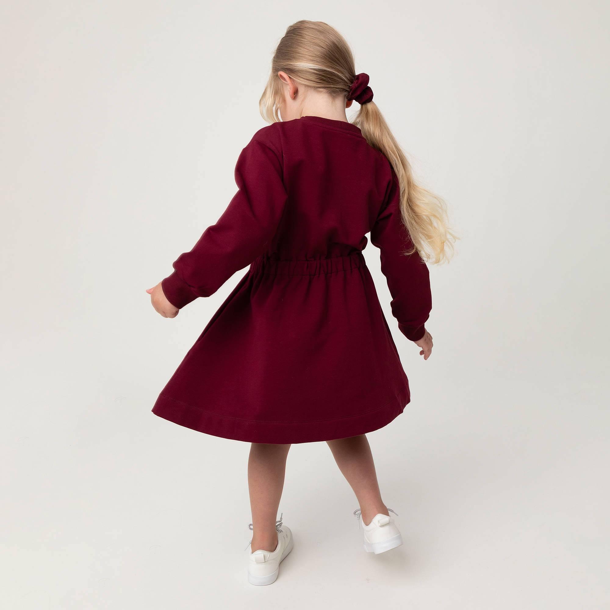 Burgundy fleece longsleeve dress