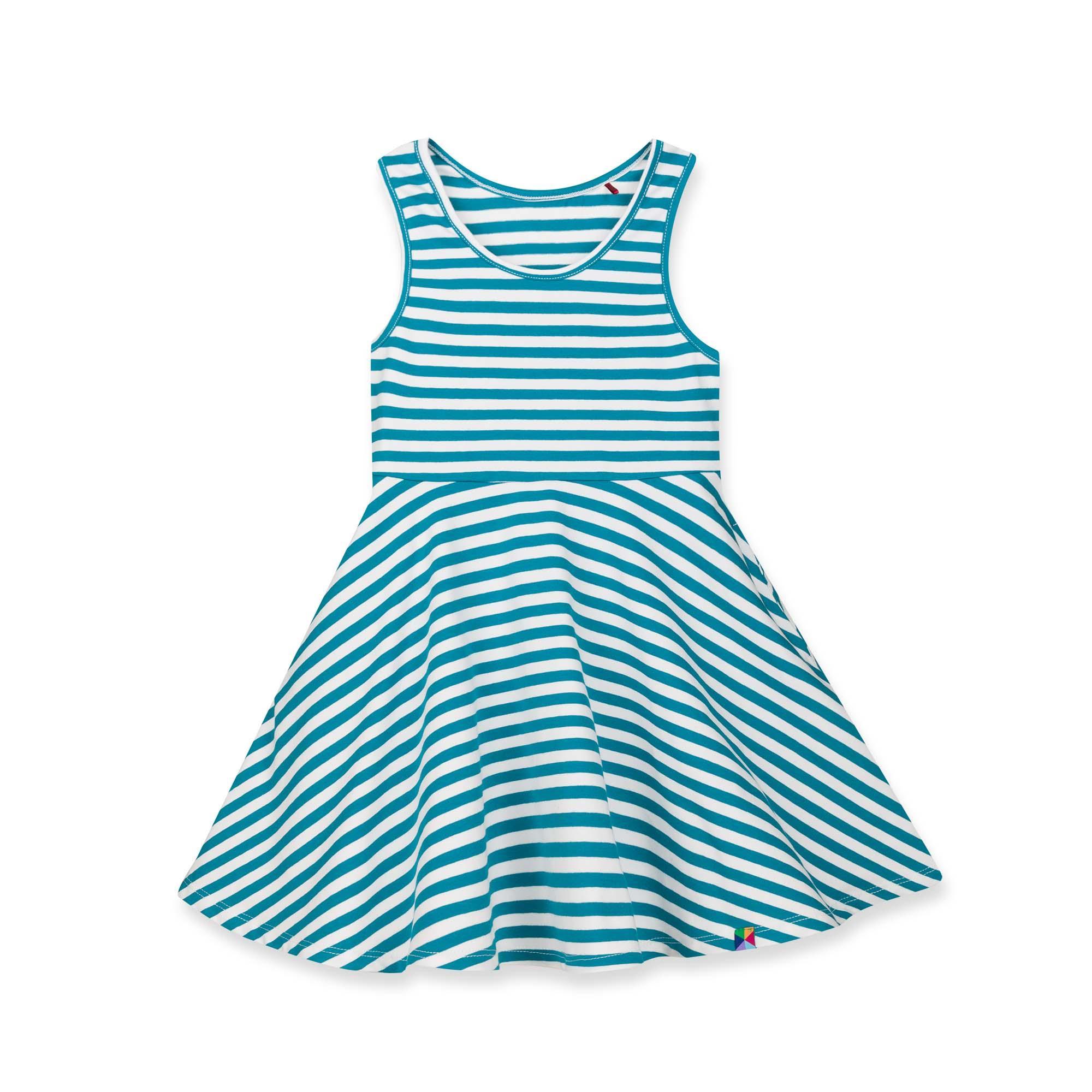 Turquoise stripes striped sleeveless dress