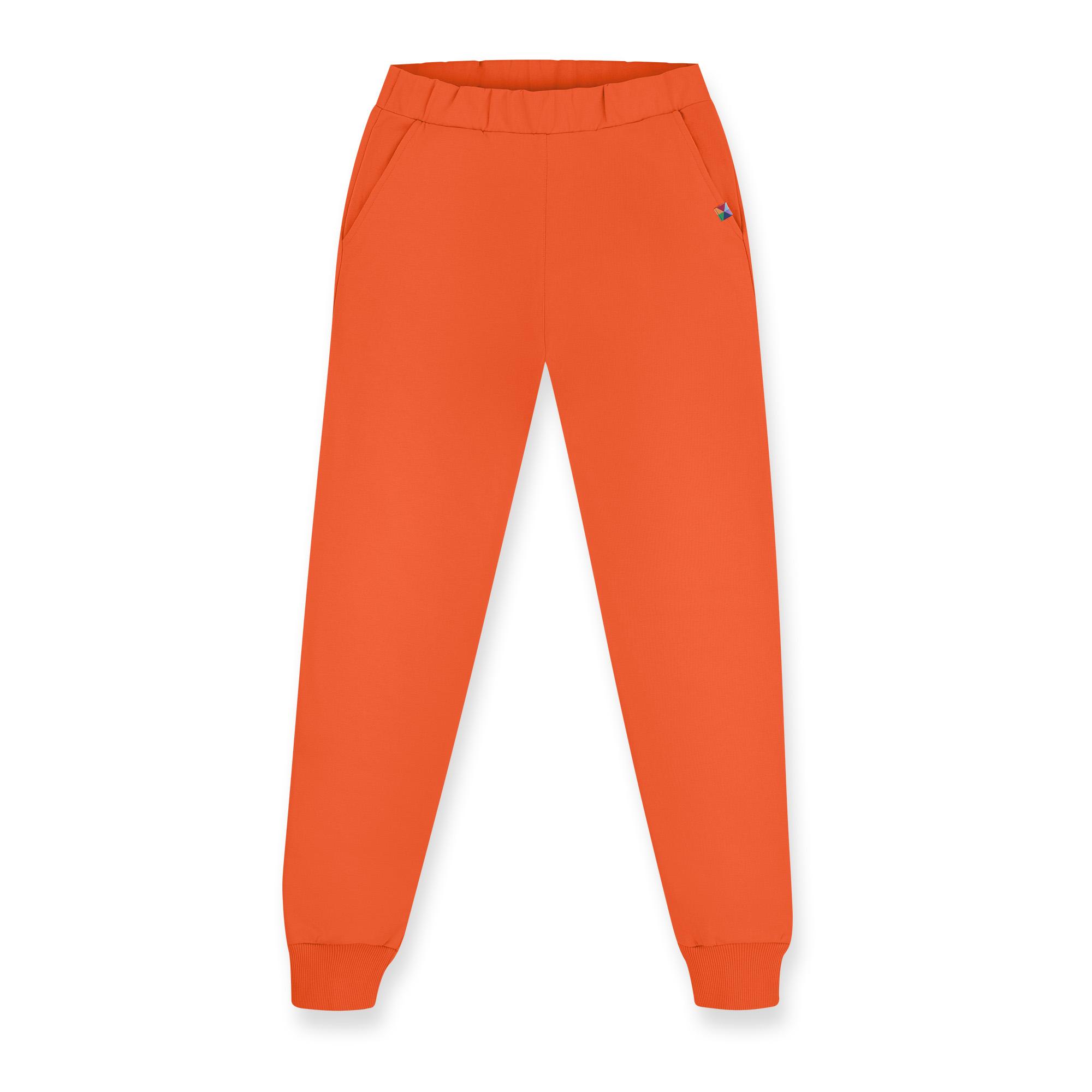 Orange ribbed sweatpants Men