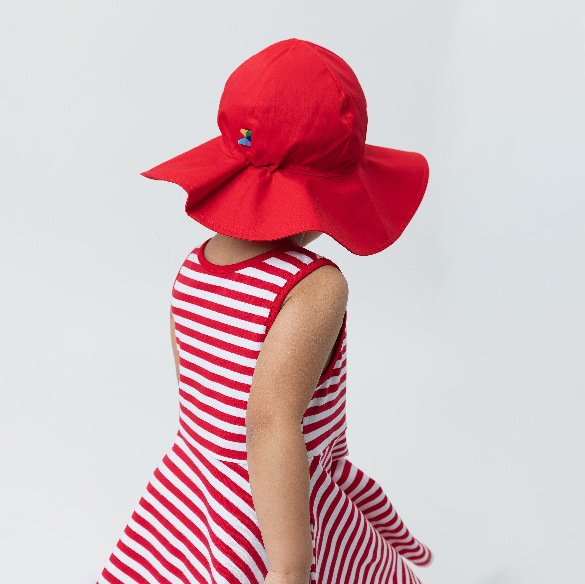 Red brimmed hat